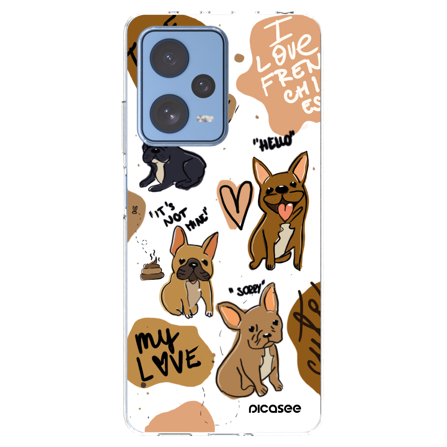 Picasee átlátszó szilikon tok az alábbi mobiltelefonokra Xiaomi Redmi Note 12 Pro 5G - Frenchies