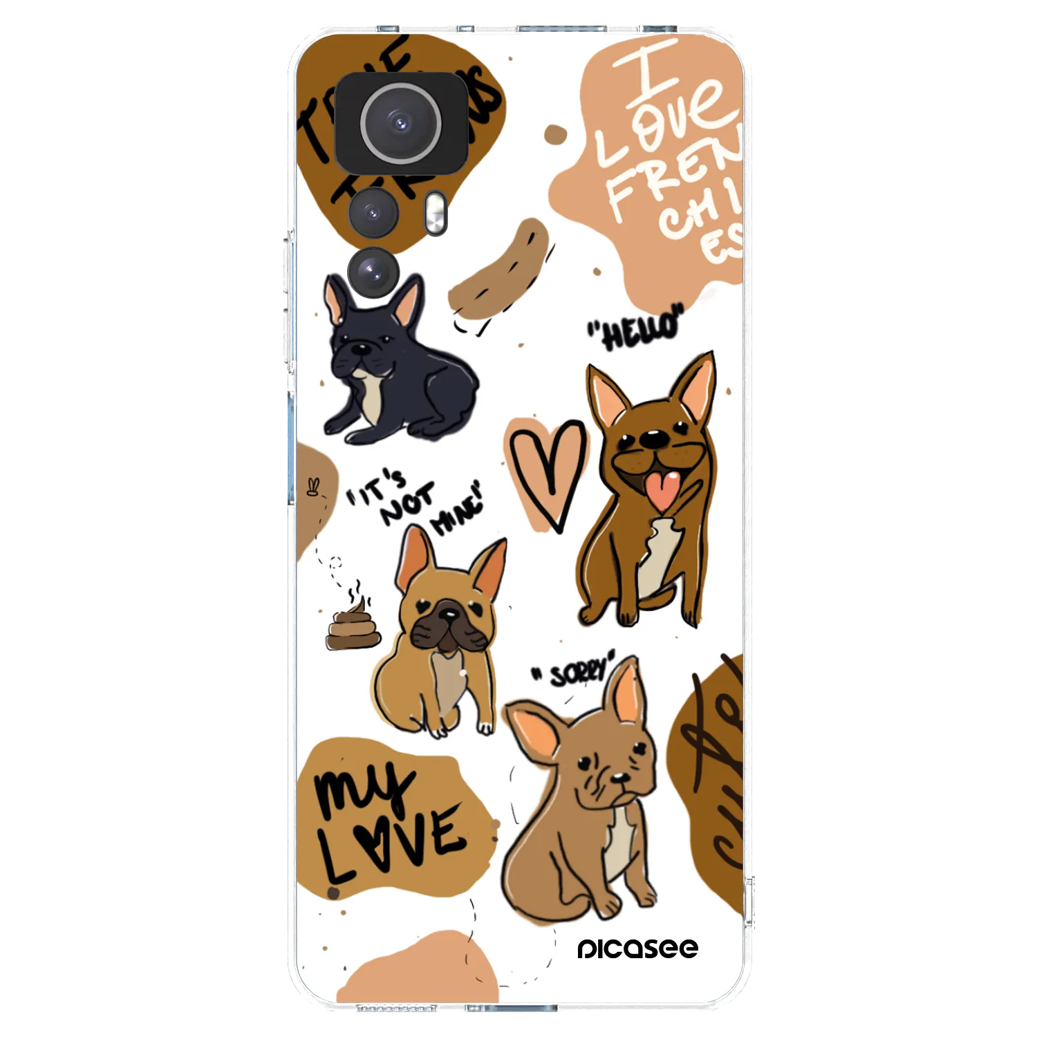 Picasee átlátszó szilikon tok az alábbi mobiltelefonokra Xiaomi Redmi Note 12S - Frenchies