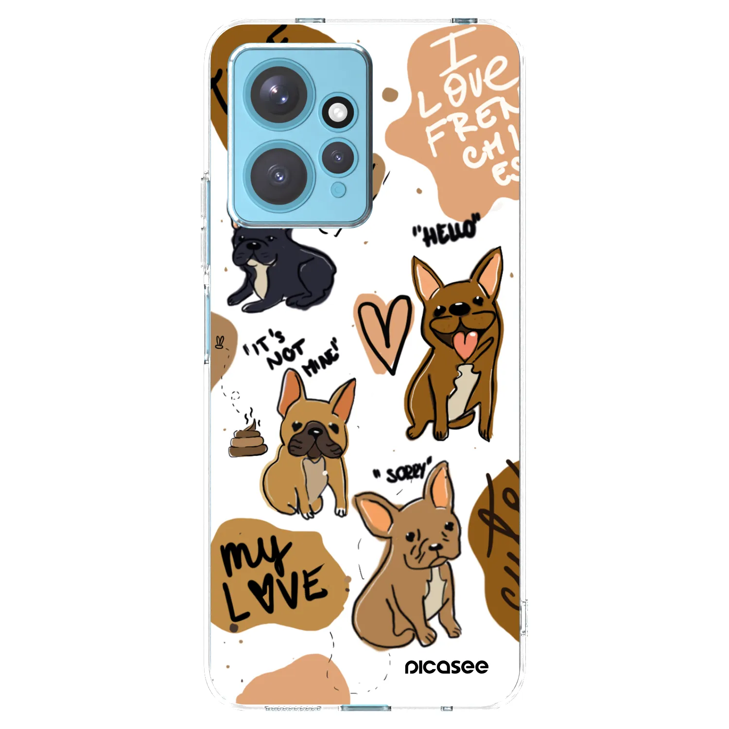 Picasee átlátszó szilikon tok az alábbi mobiltelefonokra Xiaomi Redmi Note 12 4G - Frenchies