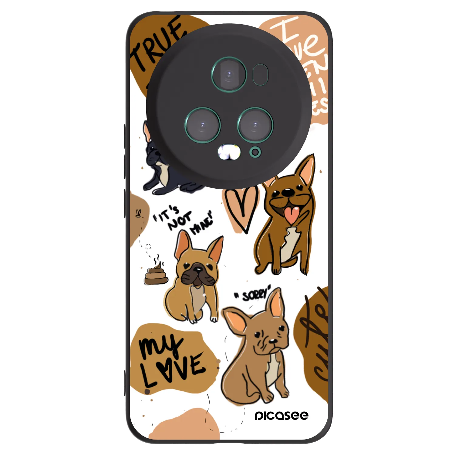 Picasee fekete szilikon tok az alábbi mobiltelefonokra Honor Magic5 Pro - Frenchies