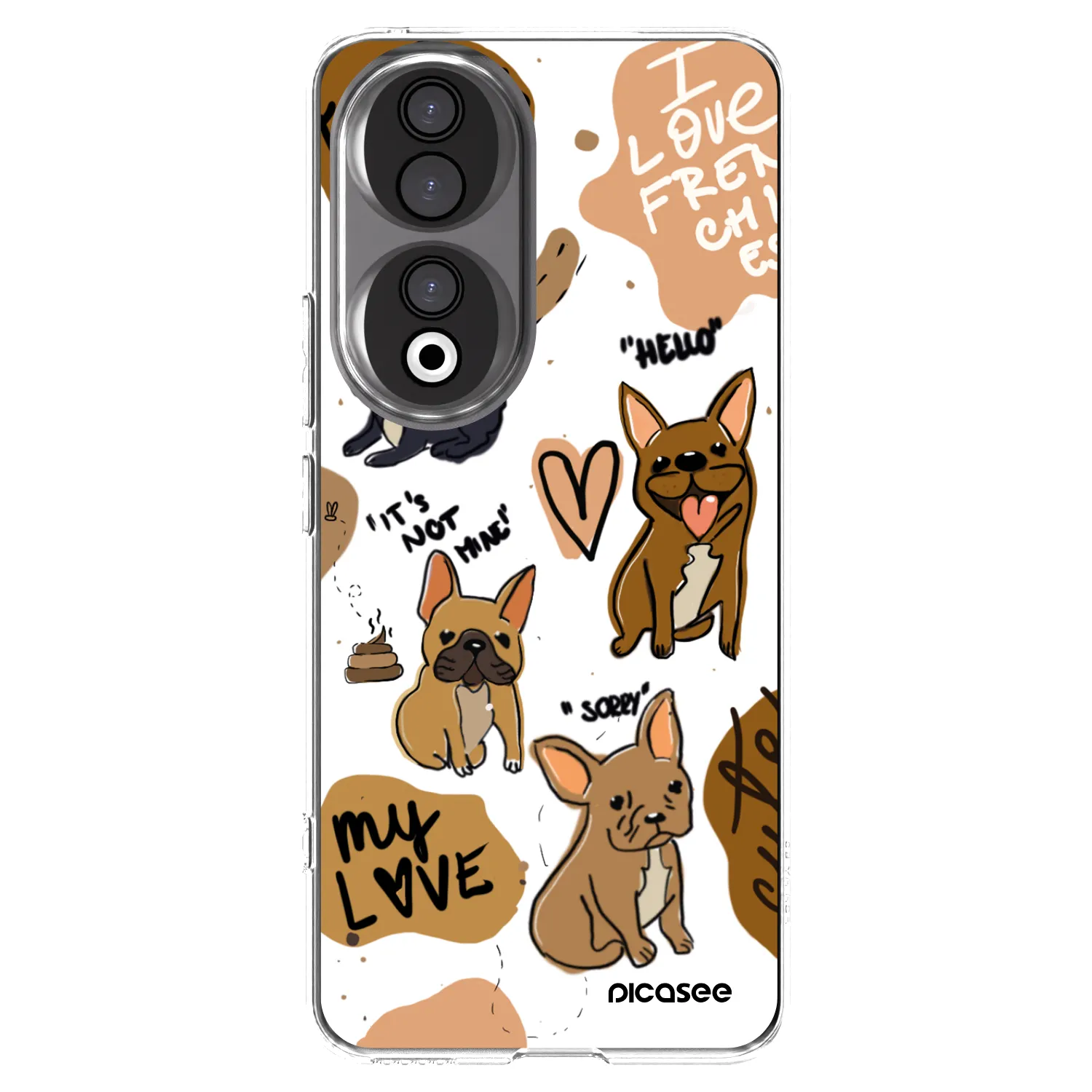 Picasee átlátszó szilikon tok az alábbi mobiltelefonokra Honor 90 5G - Frenchies