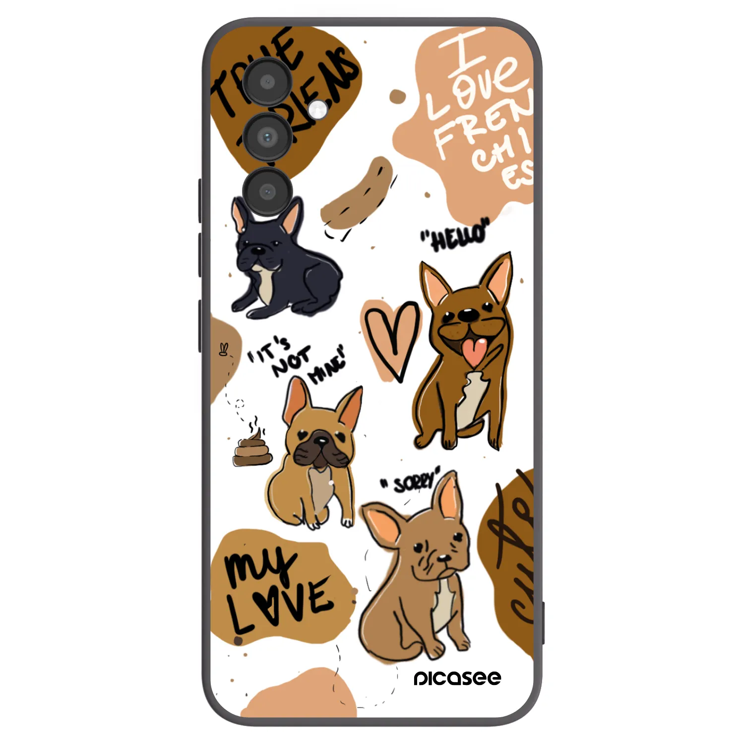 Picasee fekete szilikon tok az alábbi mobiltelefonokra Samsung Galaxy A04s A047F - Frenchies