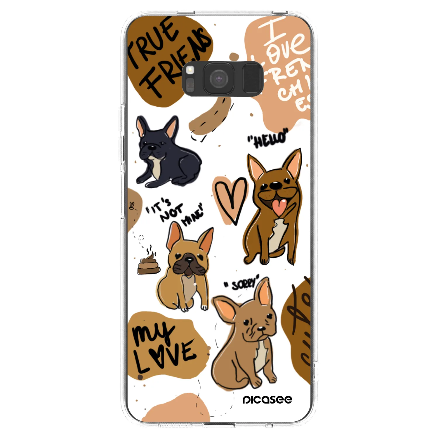 Picasee átlátszó szilikon tok az alábbi mobiltelefonokra Samsung Galaxy S8 G950F - Frenchies