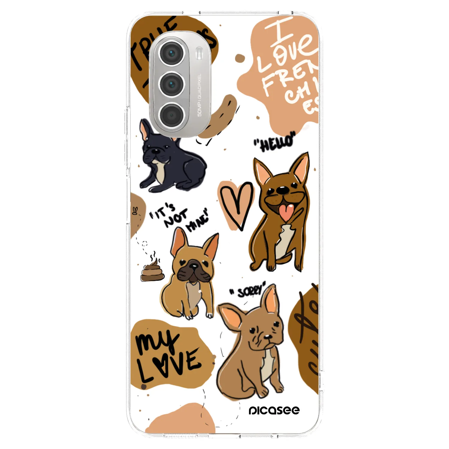 Picasee átlátszó szilikon tok az alábbi mobiltelefonokra Motorola Moto G51 - Frenchies