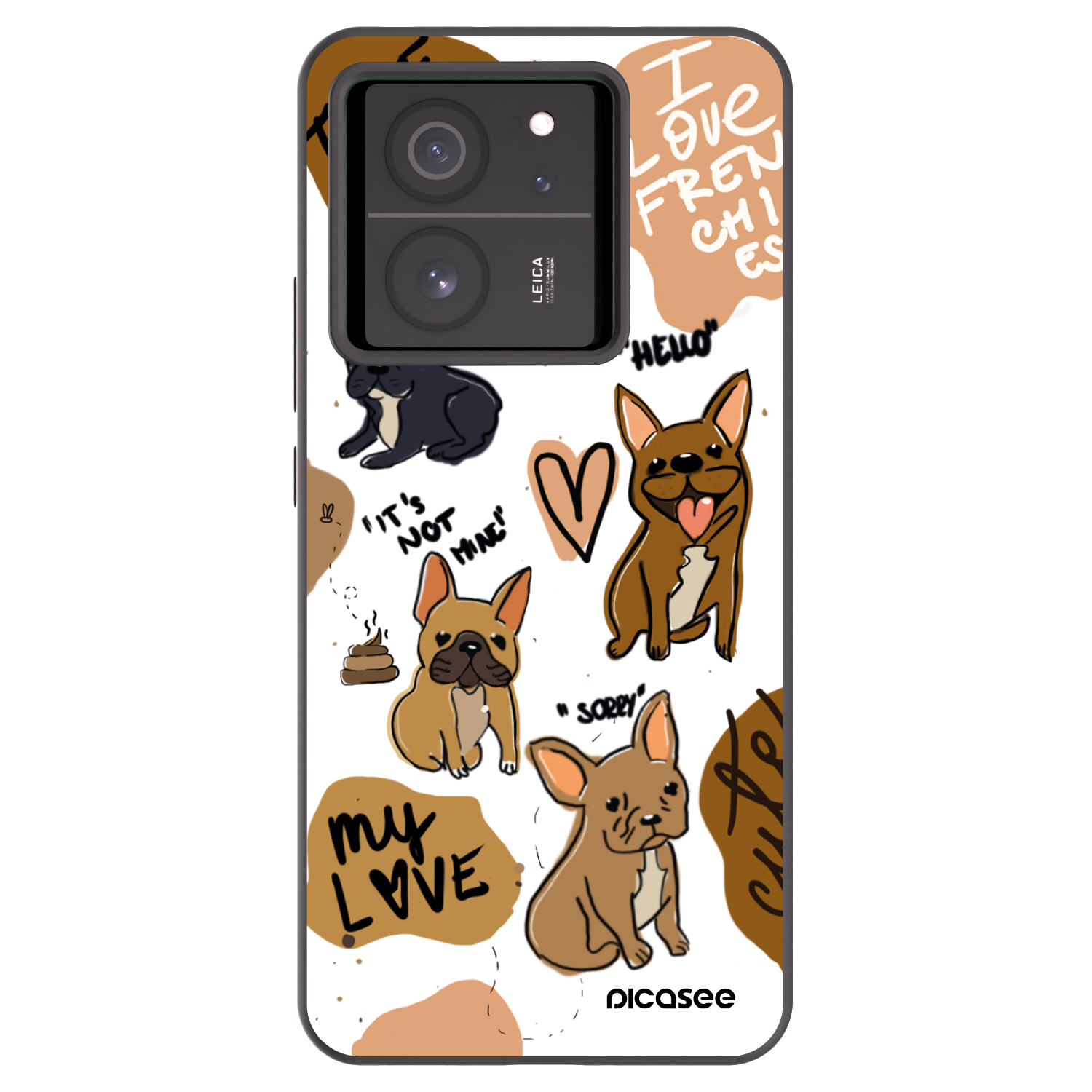 Picasee fekete szilikon tok az alábbi mobiltelefonokra Xiaomi 13T Pro - Frenchies