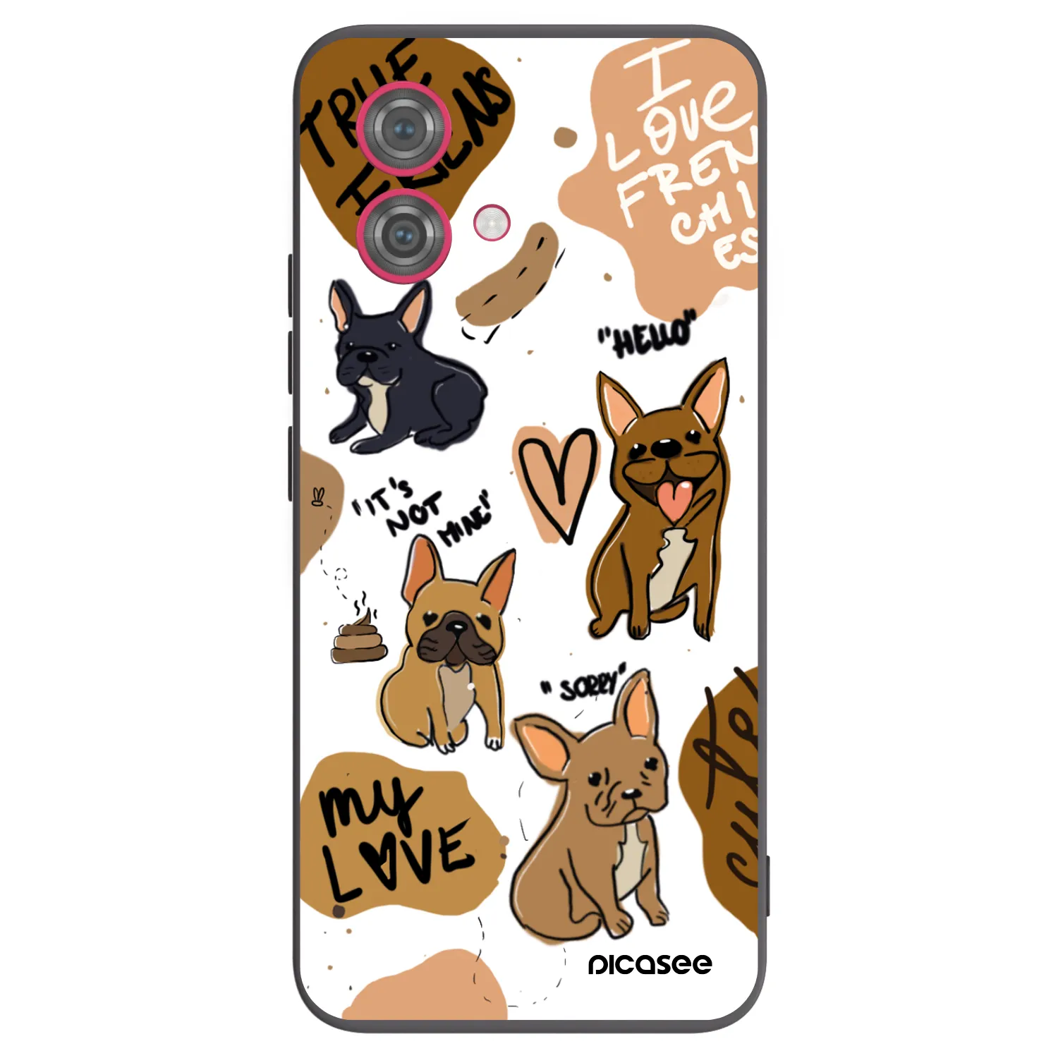 Picasee fekete szilikon tok az alábbi mobiltelefonokra Motorola Moto G84 5G - Frenchies