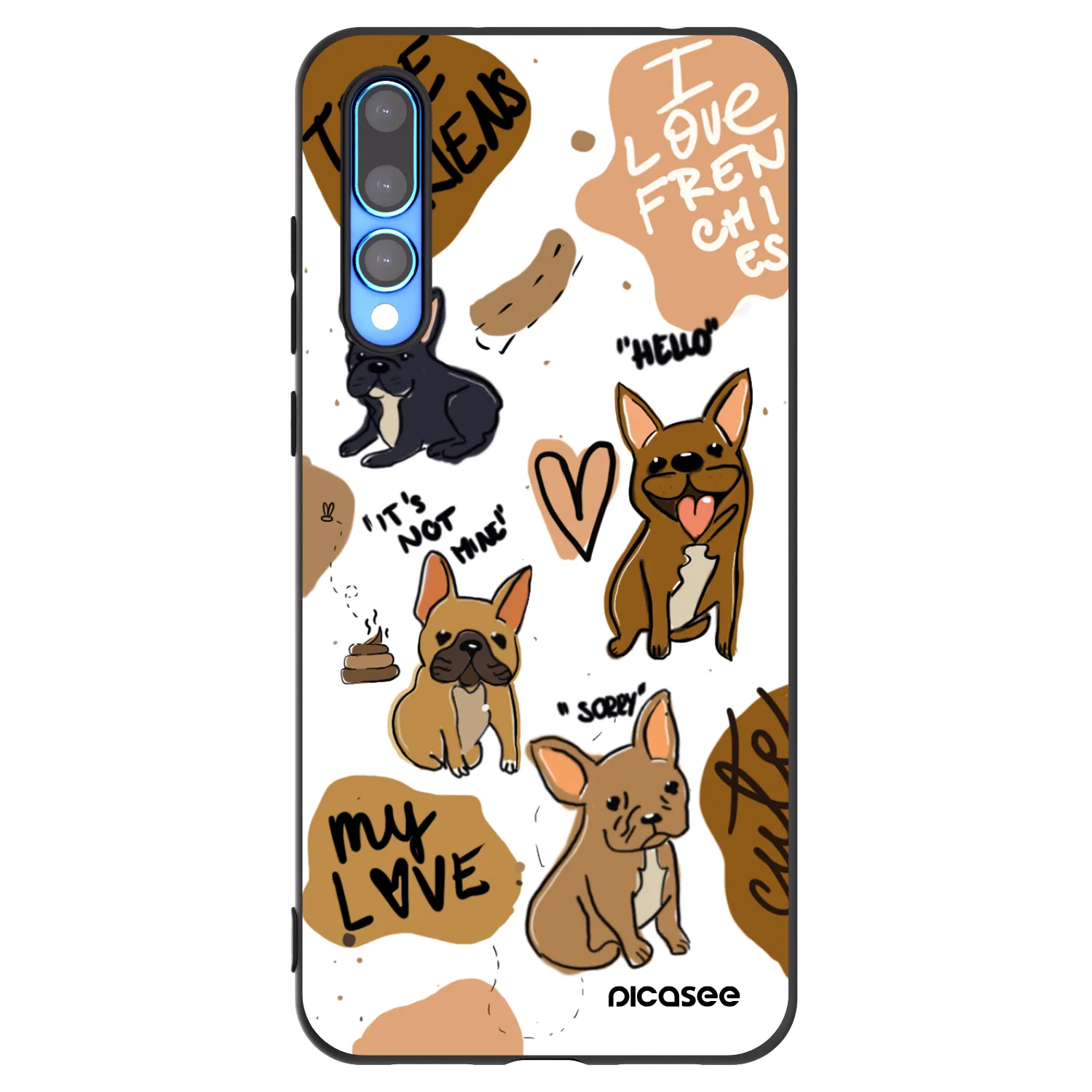 Picasee fekete szilikon tok az alábbi mobiltelefonokra Huawei P20 Pro - Frenchies