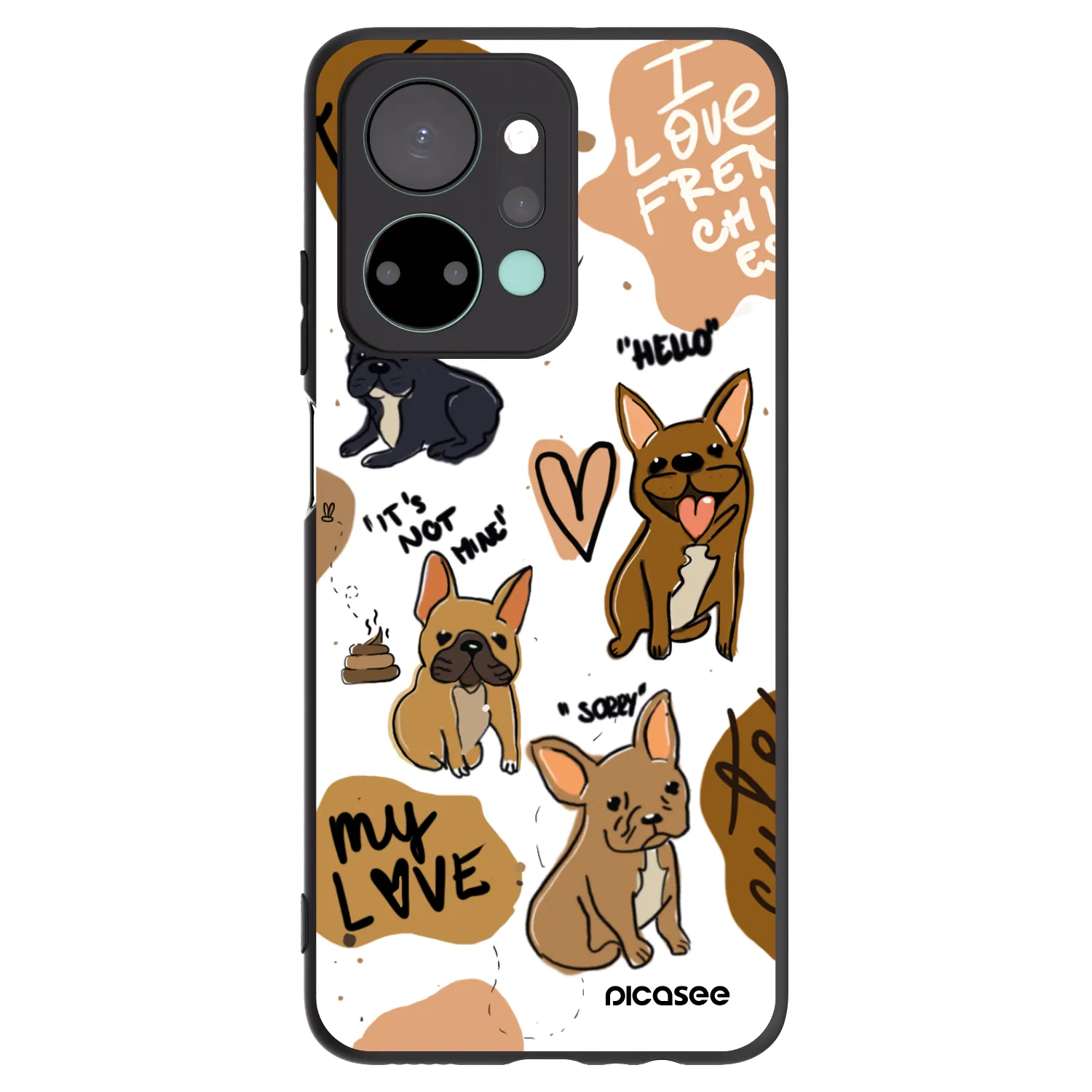 Picasee fekete szilikon tok az alábbi mobiltelefonokra Honor X7a - Frenchies