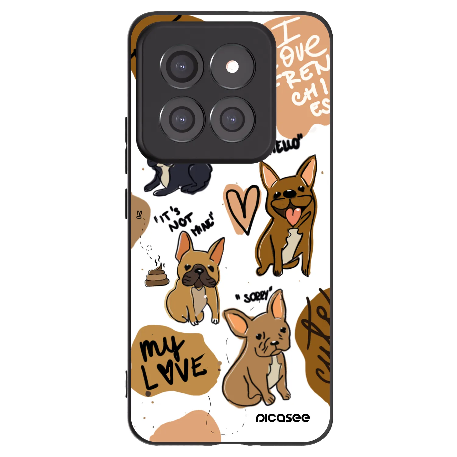 Picasee fekete szilikon tok az alábbi mobiltelefonokra Xiaomi 14 Pro - Frenchies