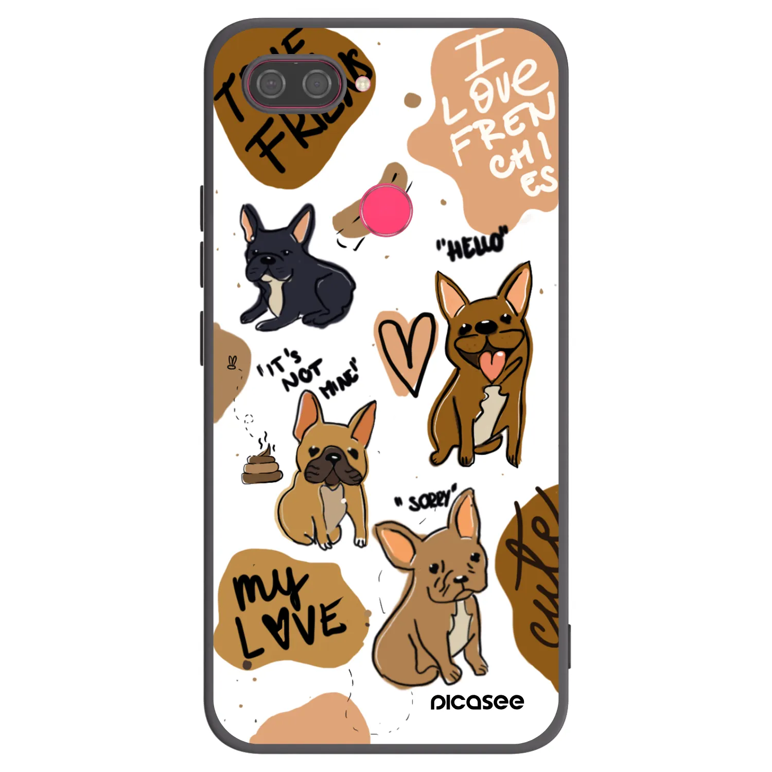 Picasee fekete szilikon tok az alábbi mobiltelefonokra Xiaomi Mi 8 Lite - Frenchies