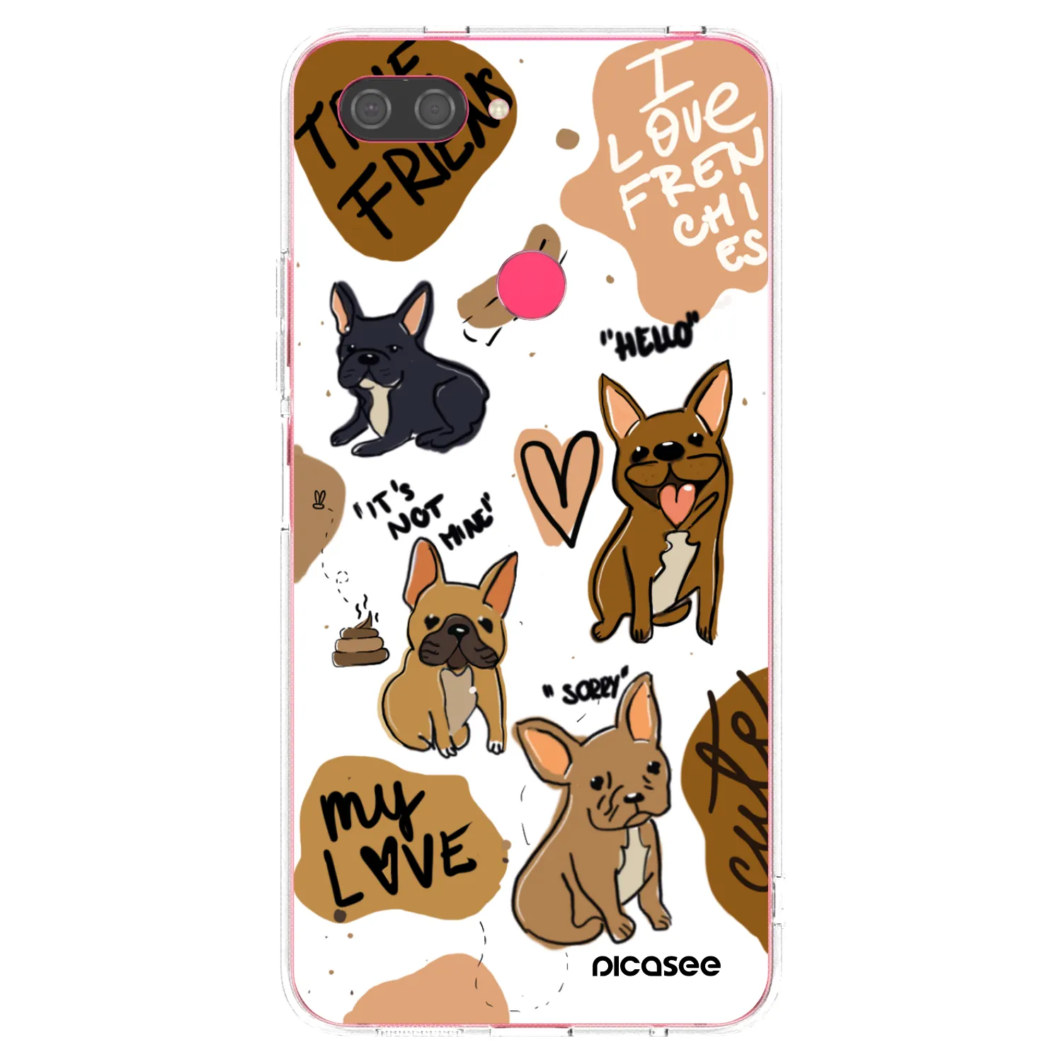 Picasee átlátszó szilikon tok az alábbi mobiltelefonokra Xiaomi Mi 8 Lite - Frenchies