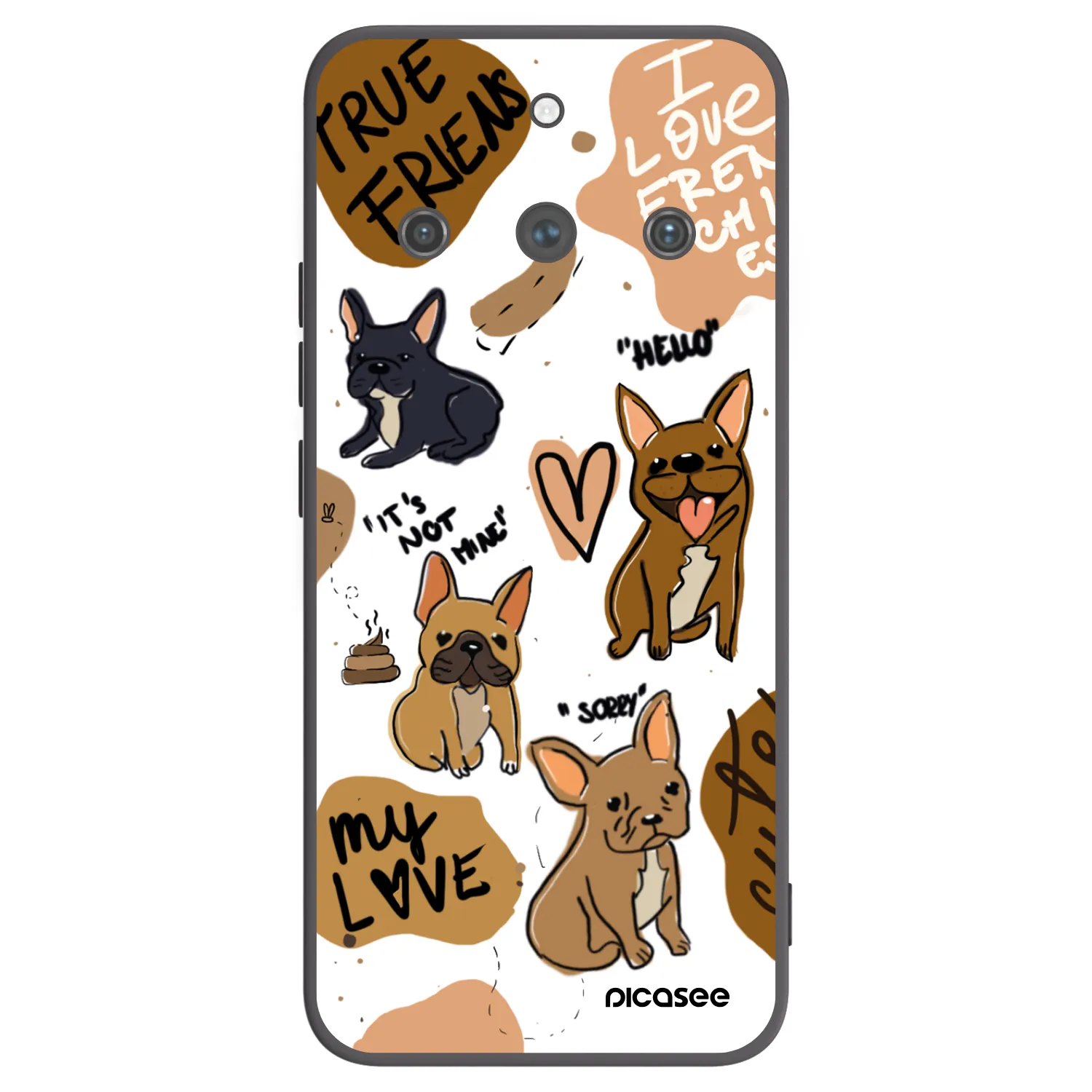 Picasee fekete szilikon tok az alábbi mobiltelefonokra Realme 11 Pro+ - Frenchies