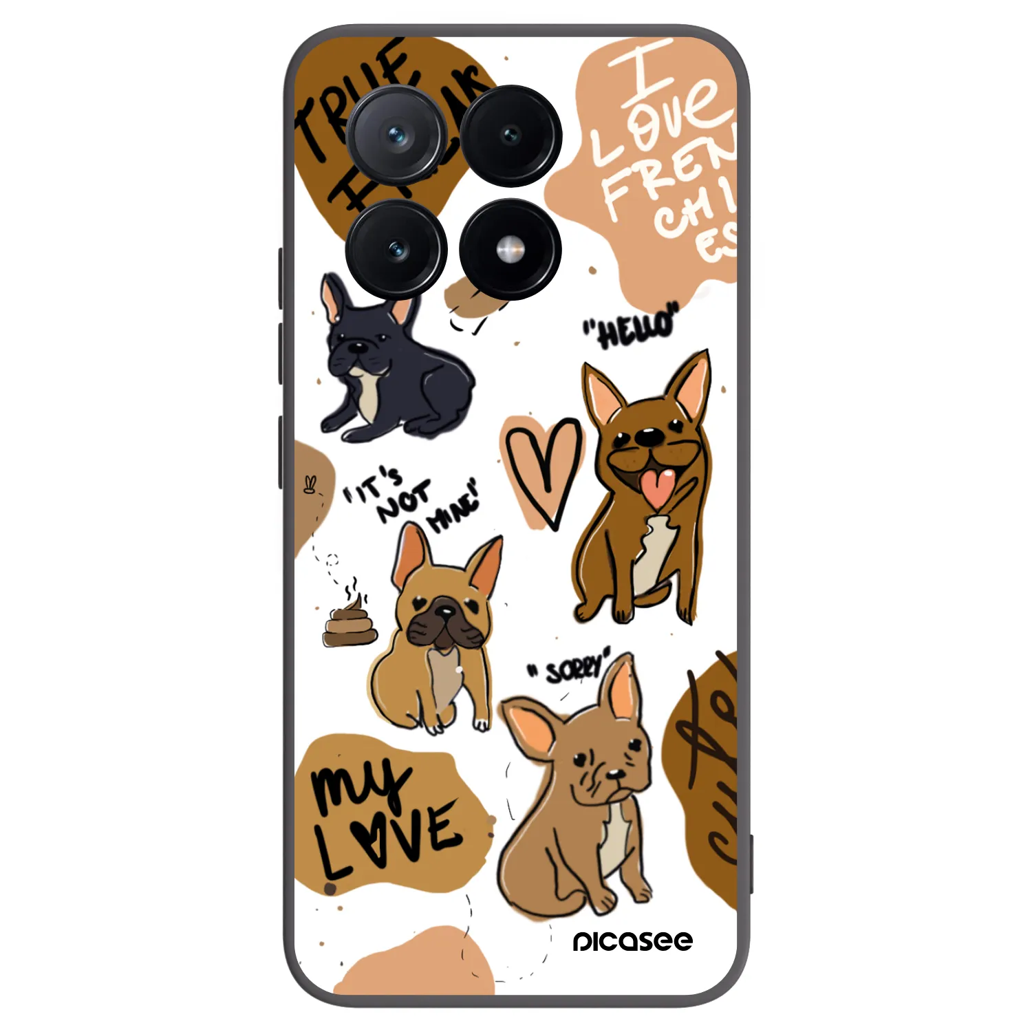 Picasee fekete szilikon tok az alábbi mobiltelefonokra Xiaomi Poco X6 Pro - Frenchies