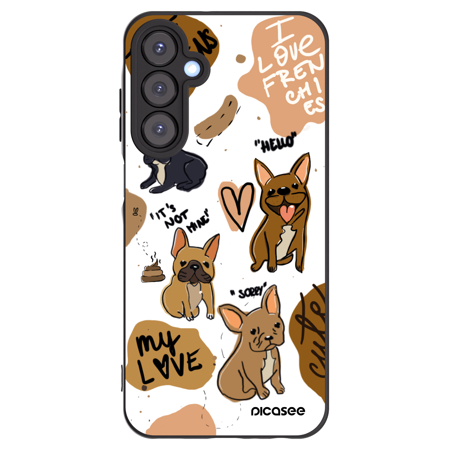 Picasee fekete szilikon tok az alábbi mobiltelefonokra Samsung Galaxy A25 A256B 5G - Frenchies