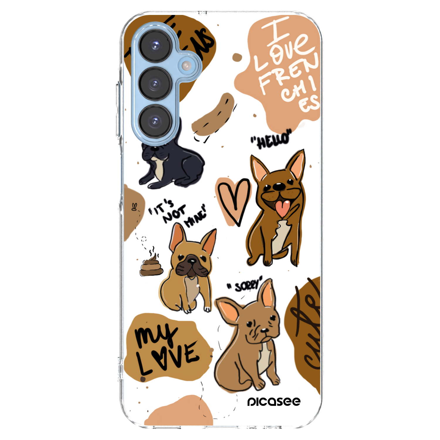 Picasee átlátszó szilikon tok az alábbi mobiltelefonokra Samsung Galaxy A15 A156B 5G - Frenchies