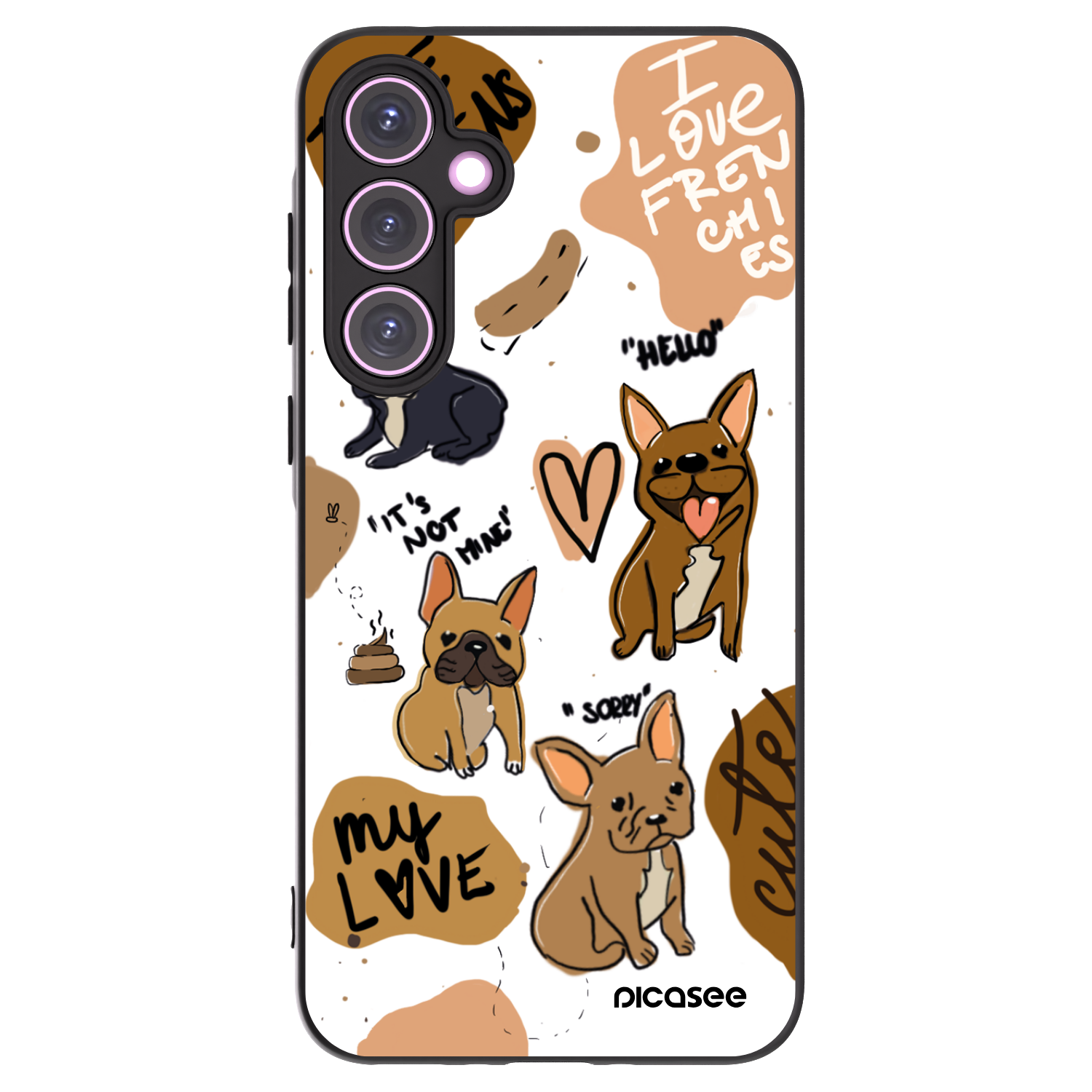 Picasee fekete szilikon tok az alábbi mobiltelefonokra Samsung Galaxy A35 5G A356B - Frenchies