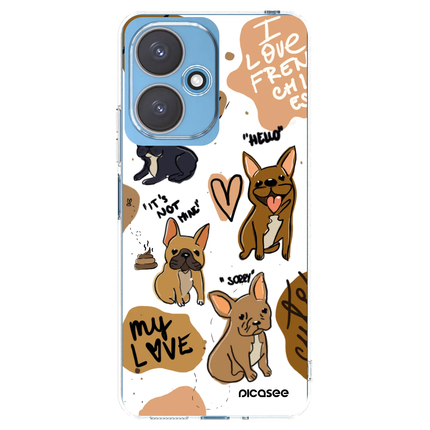 Picasee átlátszó szilikon tok az alábbi mobiltelefonokra Xiaomi Redmi 13C 5G - Frenchies