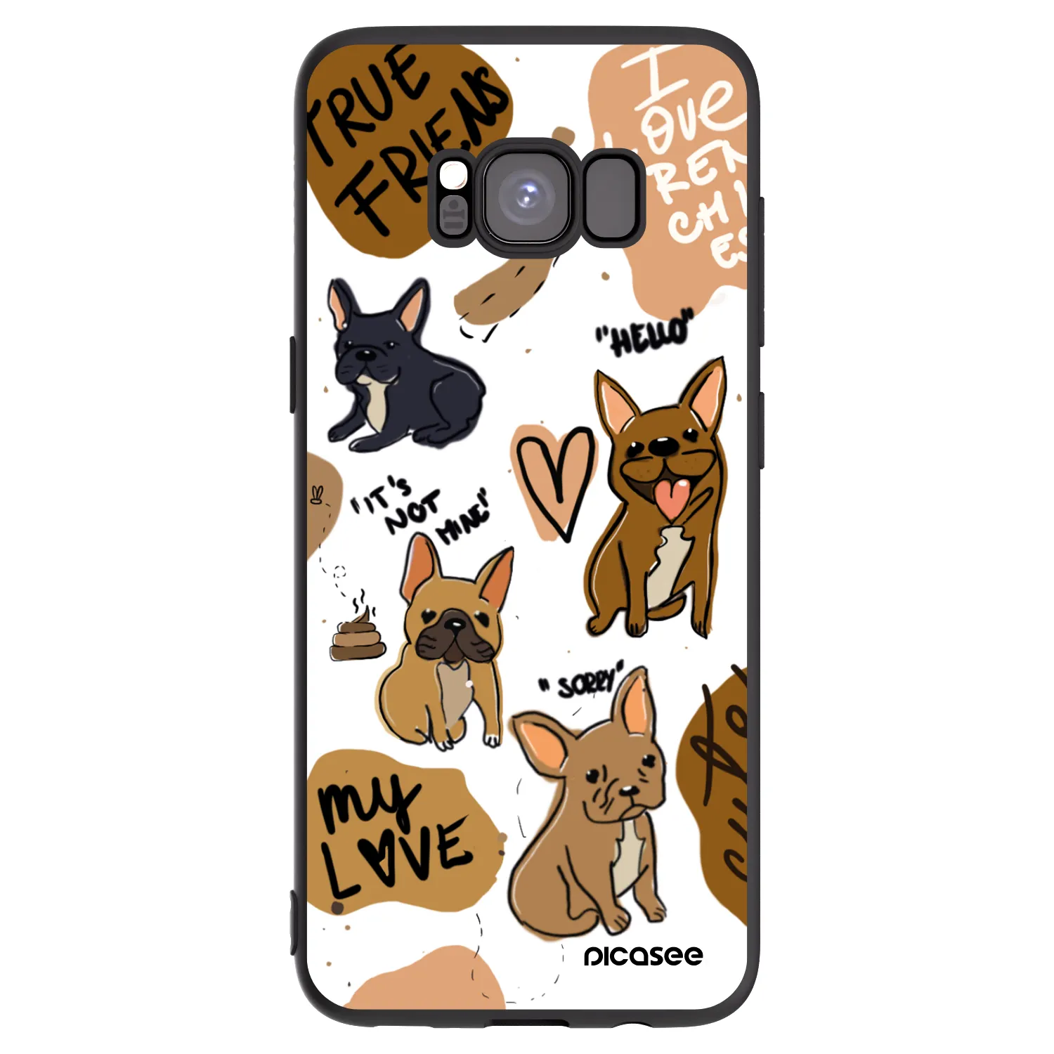 Picasee fekete szilikon tok az alábbi mobiltelefonokra Samsung Galaxy S8 G950F - Frenchies