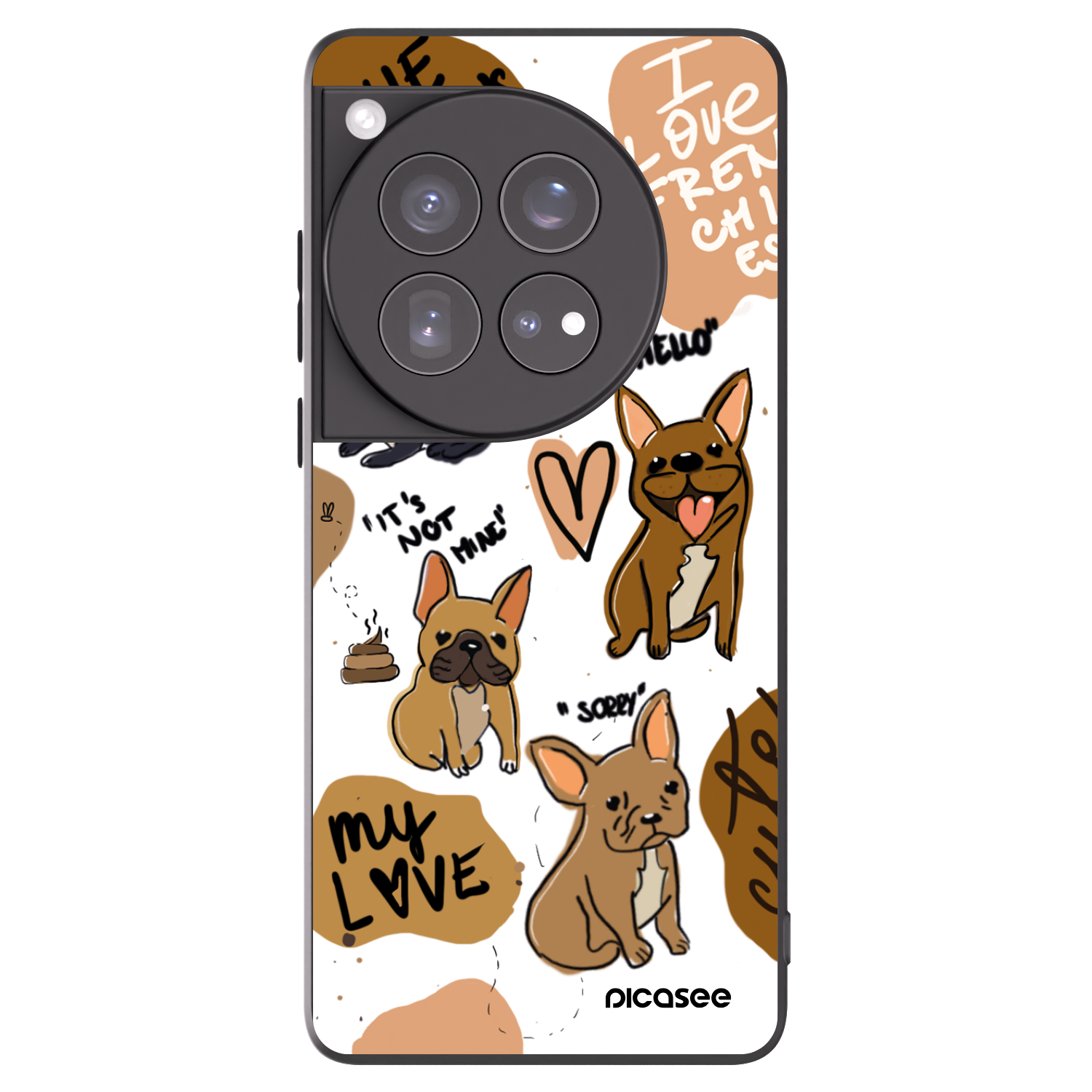 Picasee fekete szilikon tok az alábbi mobiltelefonokra OnePlus 12 5G - Frenchies