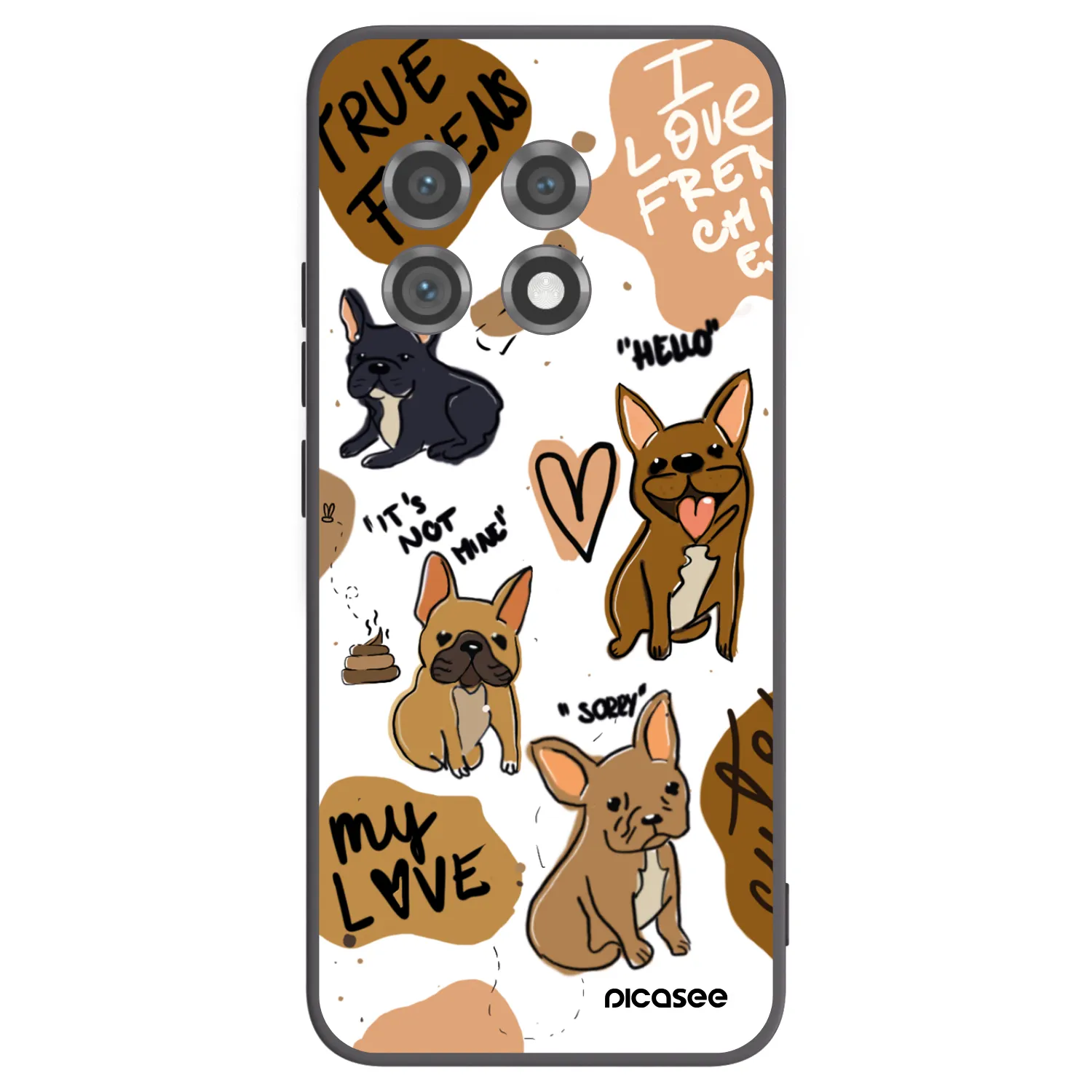 Picasee fekete szilikon tok az alábbi mobiltelefonokra OnePlus 11 5G - Frenchies