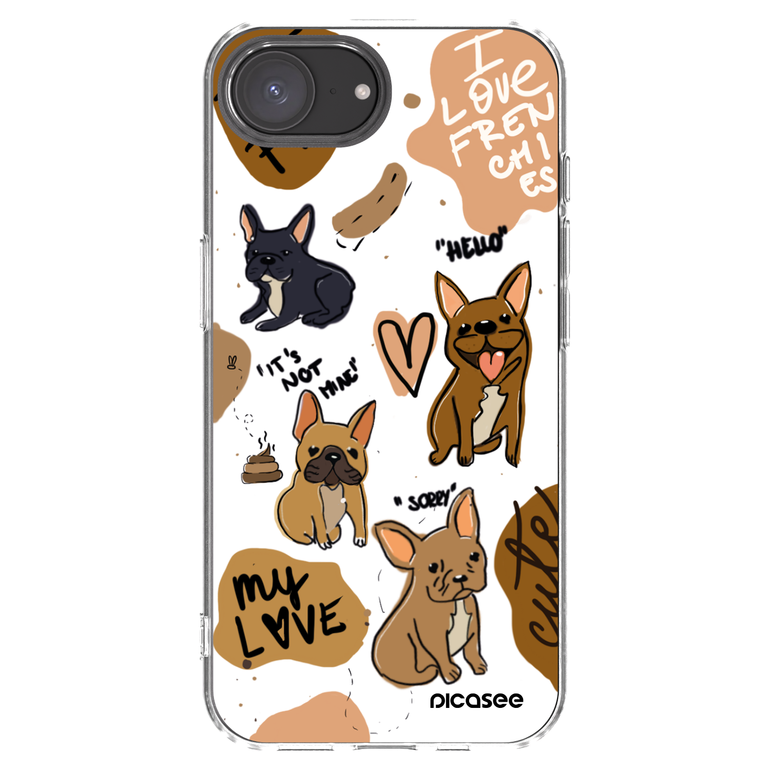 Picasee átlátszó szilikon tok az alábbi mobiltelefonokra Apple iPhone 16e - Frenchies