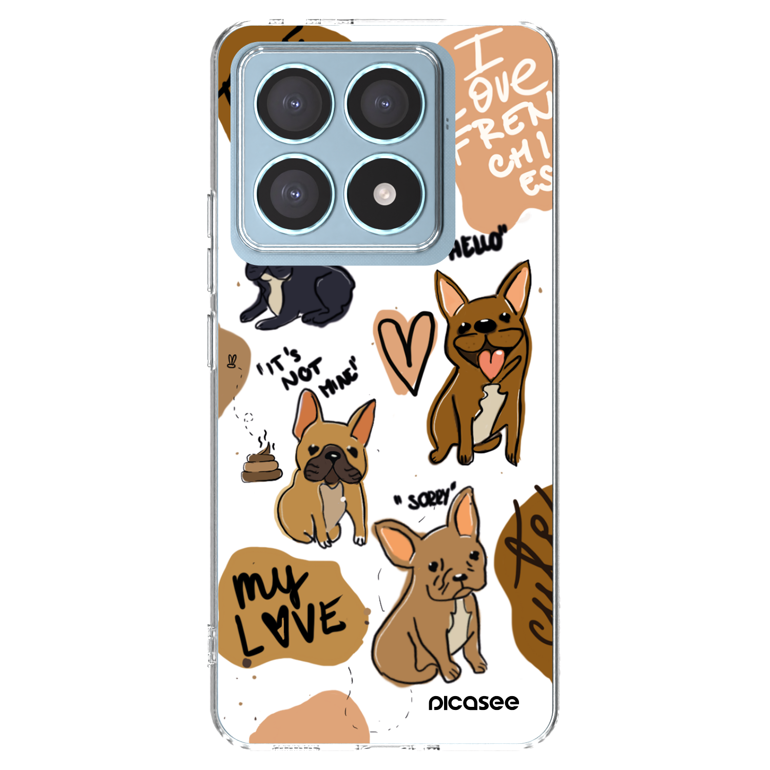 Picasee átlátszó szilikon tok az alábbi mobiltelefonokra Xiaomi 14T Pro - Frenchies