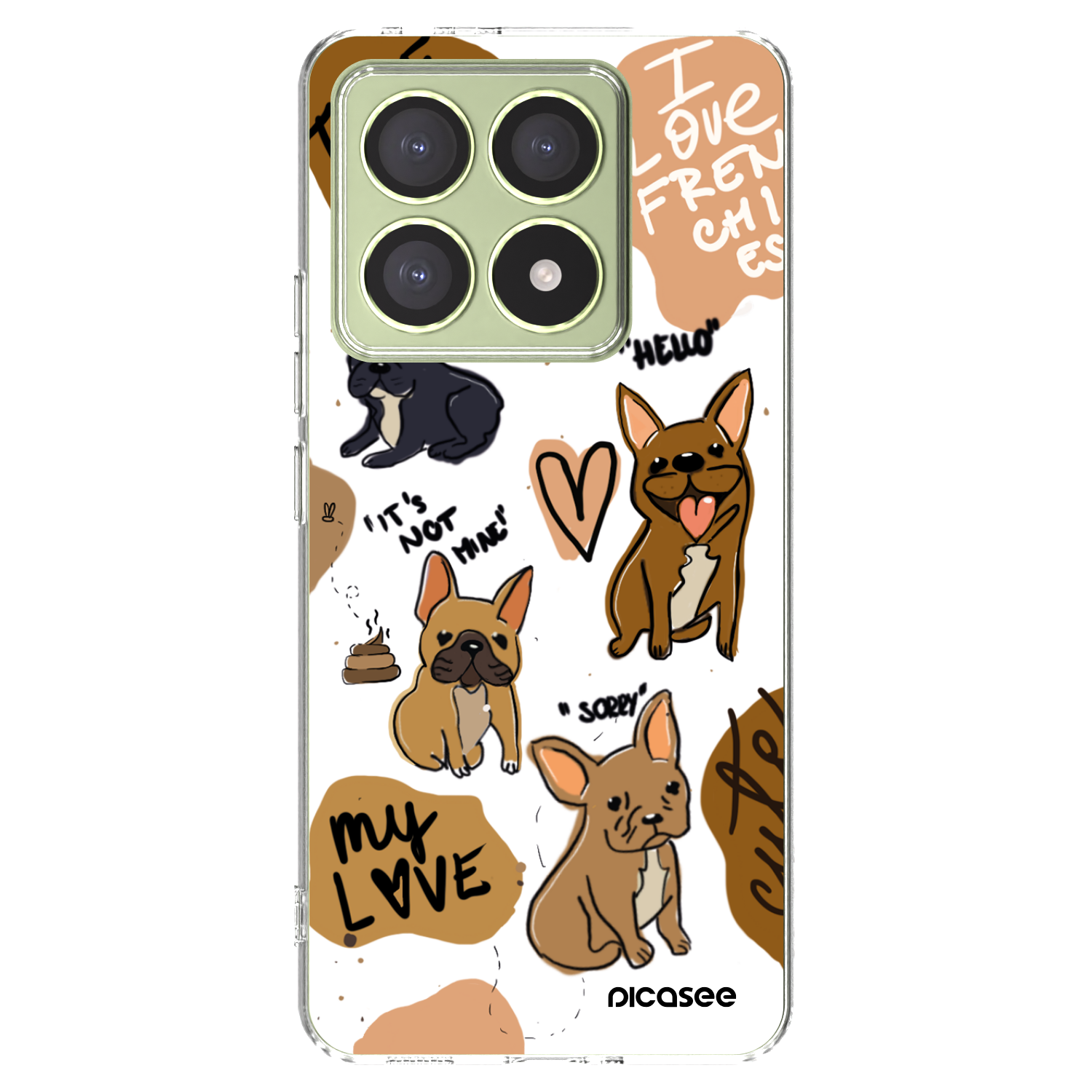 Picasee átlátszó szilikon tok az alábbi mobiltelefonokra Xiaomi 14T - Frenchies