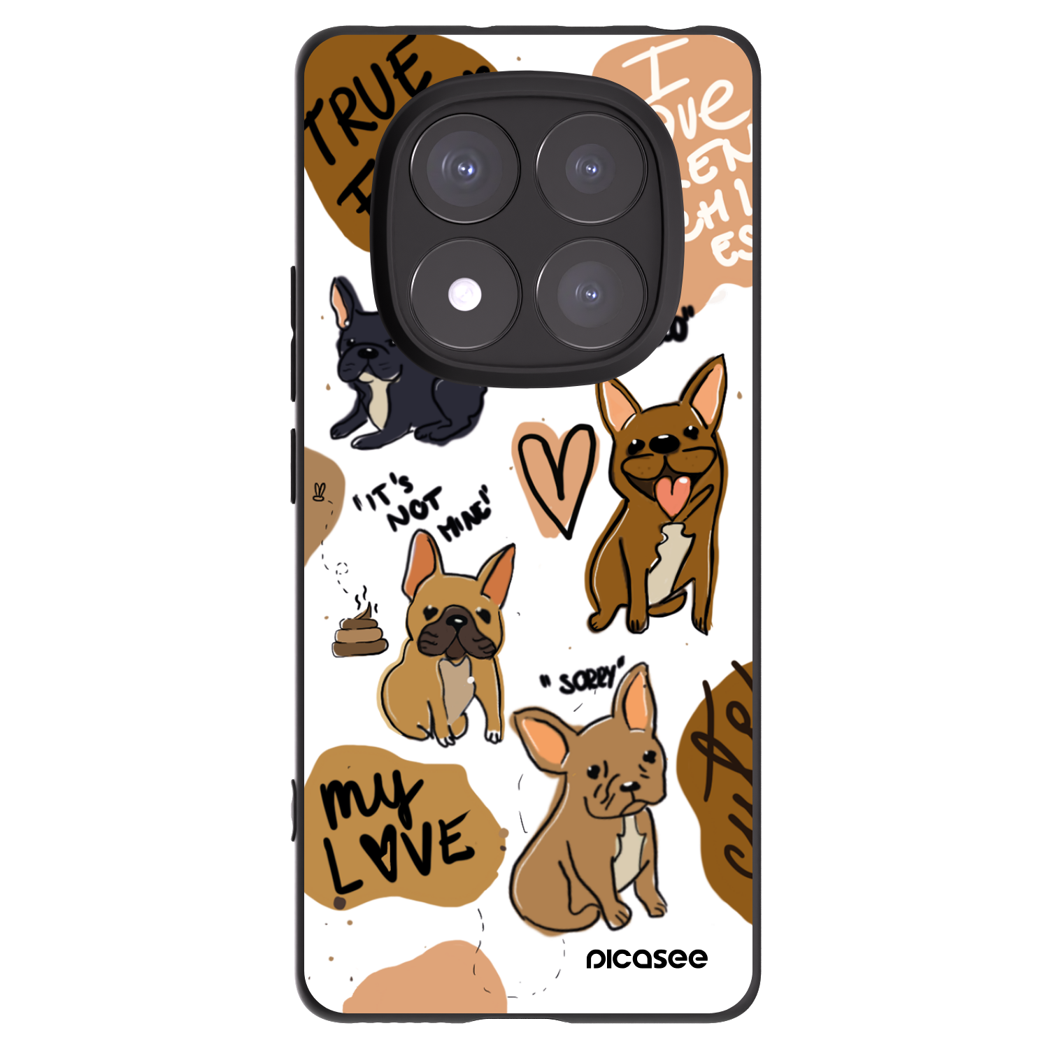 Picasee fekete szilikon tok az alábbi mobiltelefonokra Xiaomi Redmi Note 14 Pro+ 5G - Frenchies