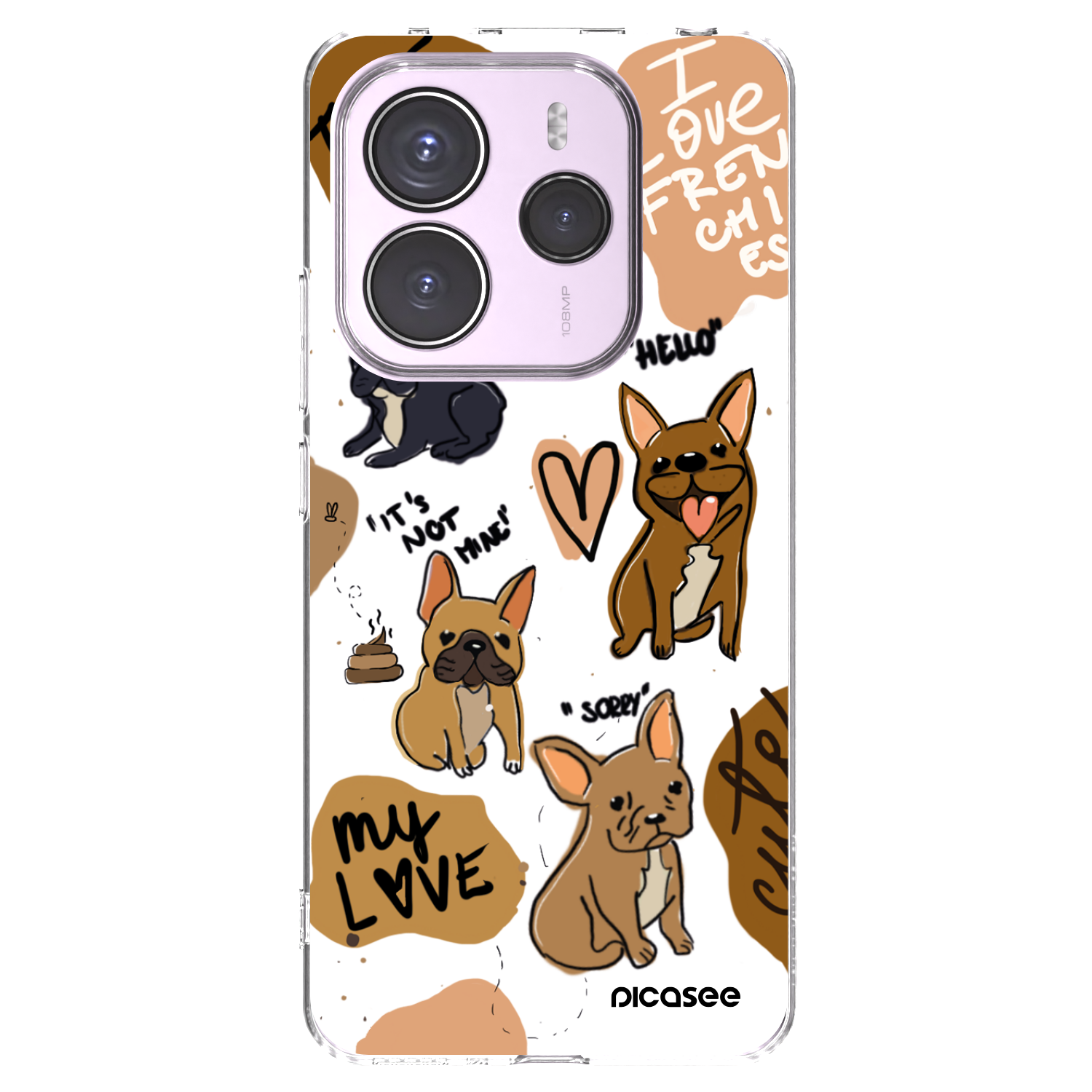 Picasee átlátszó szilikon tok az alábbi mobiltelefonokra Xiaomi Redmi Note 14 5G - Frenchies