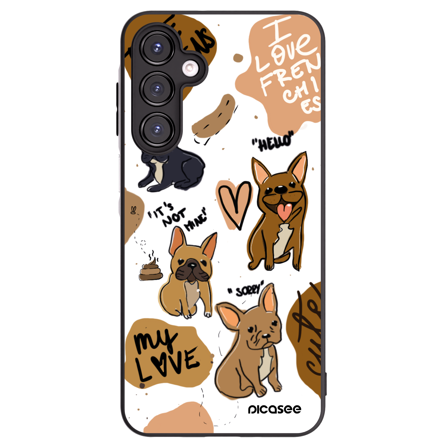 Picasee fekete szilikon tok az alábbi mobiltelefonokra Samsung Galaxy A16 5G - Frenchies
