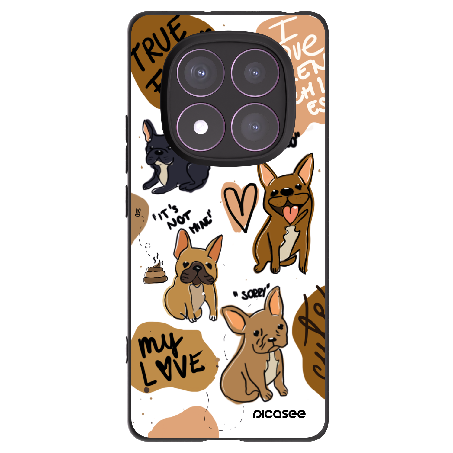 Picasee fekete szilikon tok az alábbi mobiltelefonokra Xiaomi Redmi Note 14 Pro 4G - Frenchies