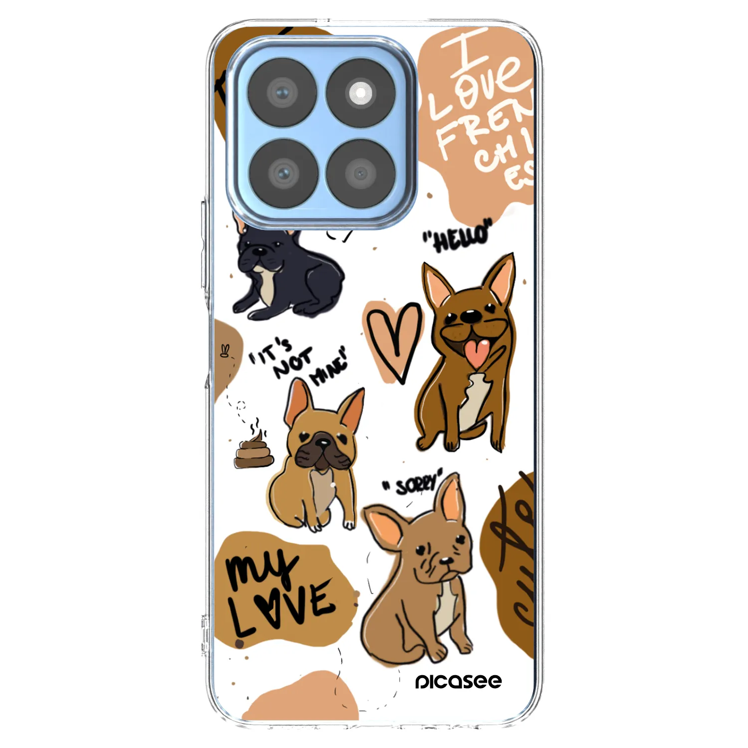 Picasee átlátszó szilikon tok az alábbi mobiltelefonokra Honor X8c - Frenchies