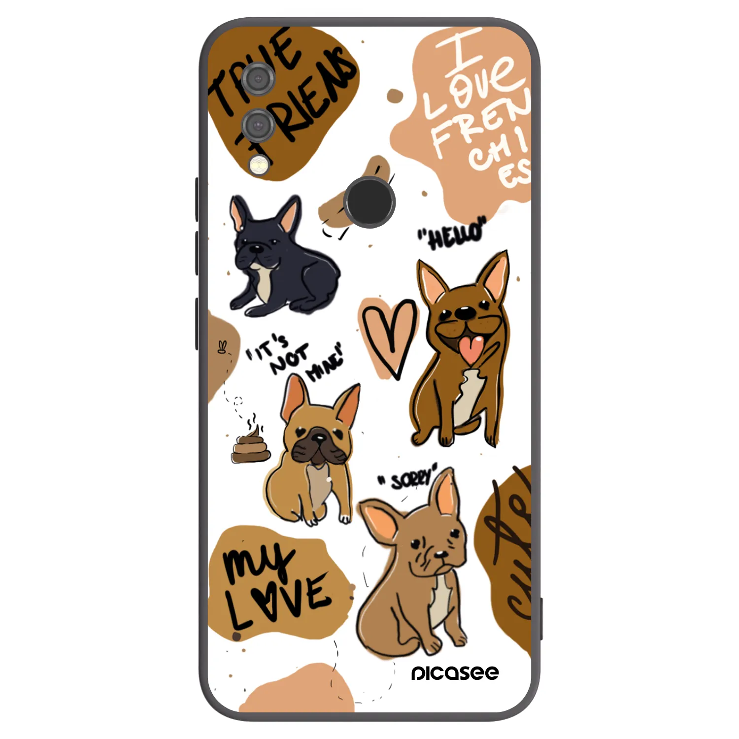 Picasee fekete szilikon tok az alábbi mobiltelefonokra Xiaomi Redmi Note 7 - Frenchies