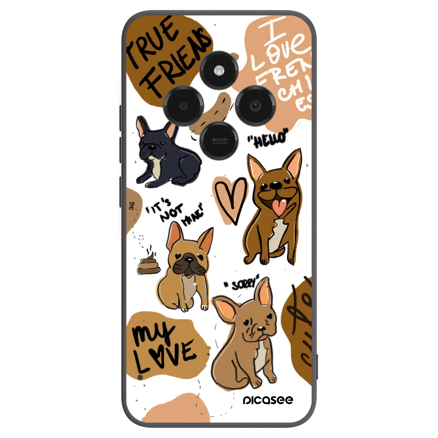 Picasee fekete szilikon tok az alábbi mobiltelefonokra Xiaomi Poco C75 - Frenchies