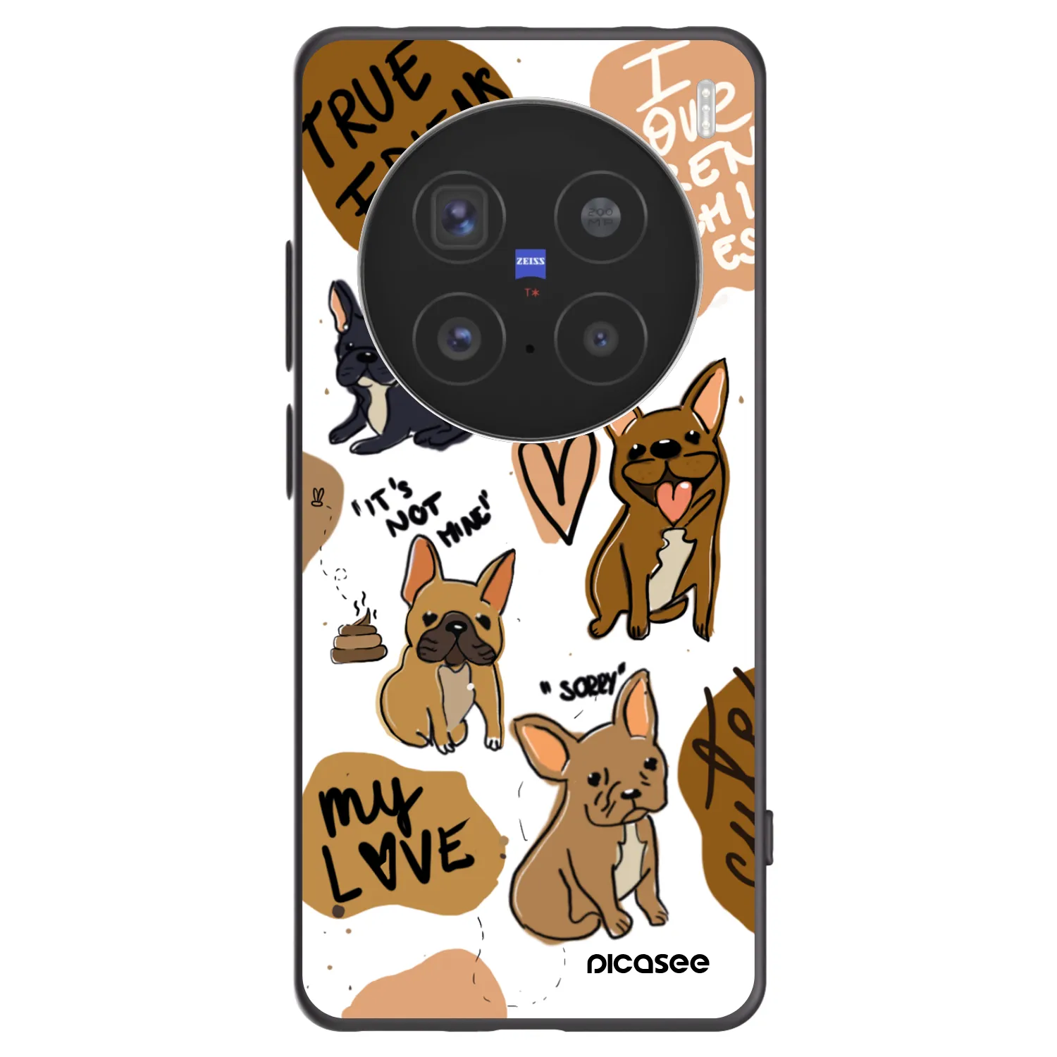 Picasee fekete szilikon tok az alábbi mobiltelefonokra Vivo X200 Pro - Frenchies
