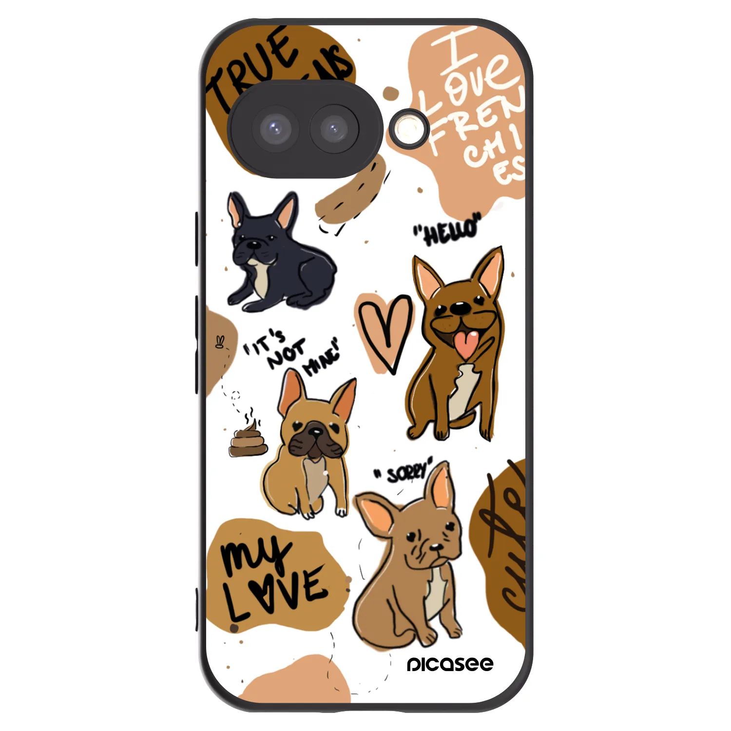 Picasee fekete szilikon tok az alábbi mobiltelefonokra Google Pixel 9a - Frenchies