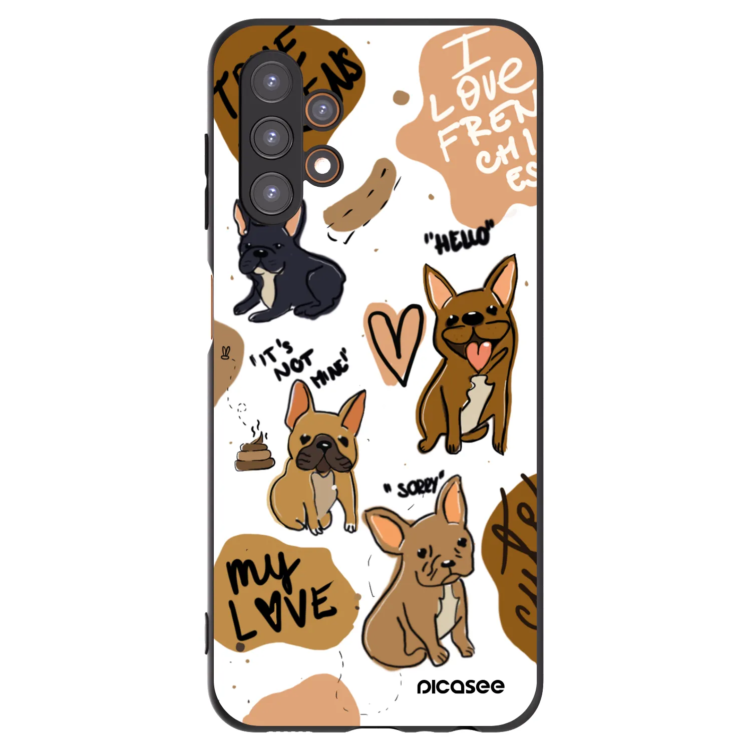 Picasee fekete szilikon tok az alábbi mobiltelefonokra Samsung Galaxy A13 5G - Frenchies