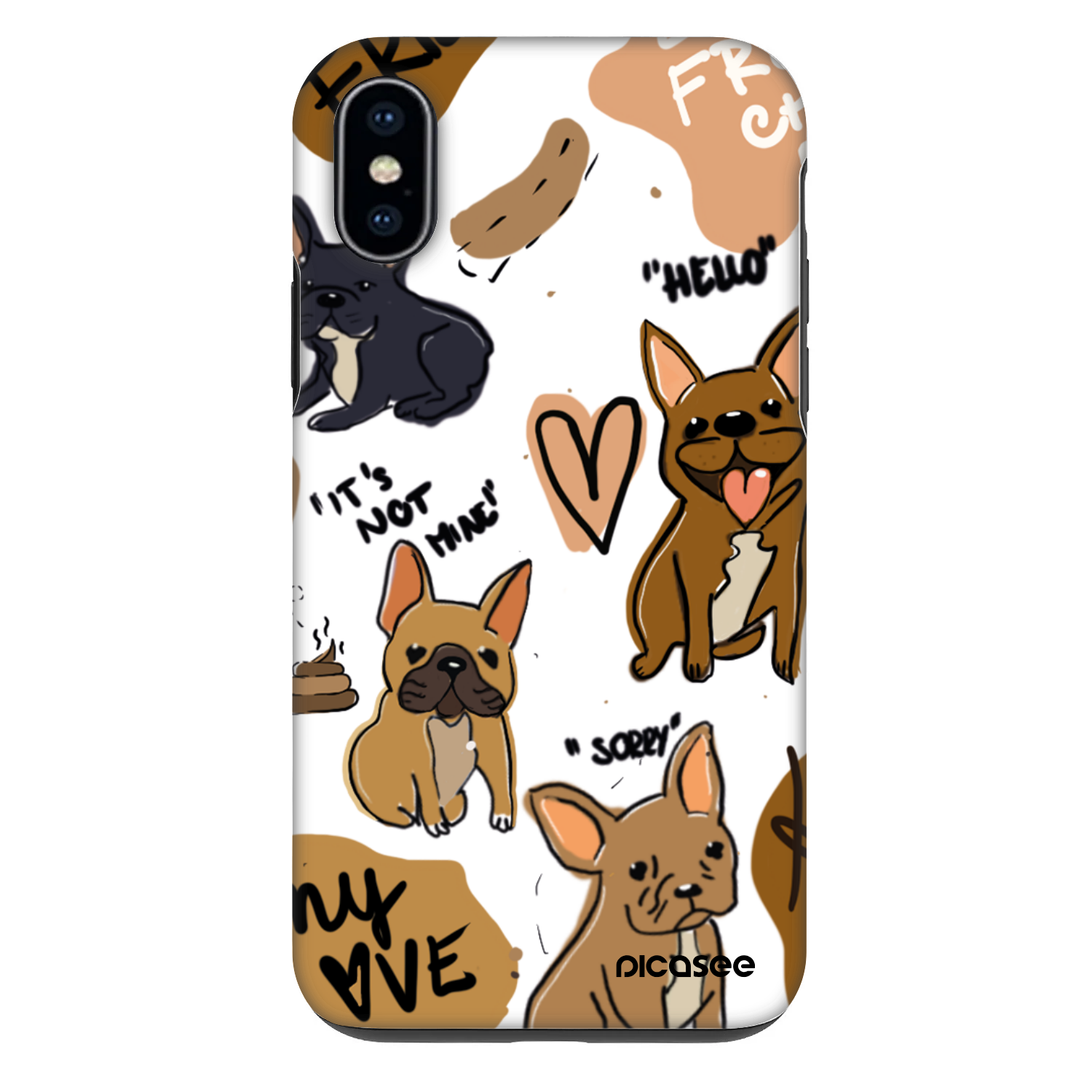 Picasee Fashion Case Apple iPhone X/XS - Frenchies