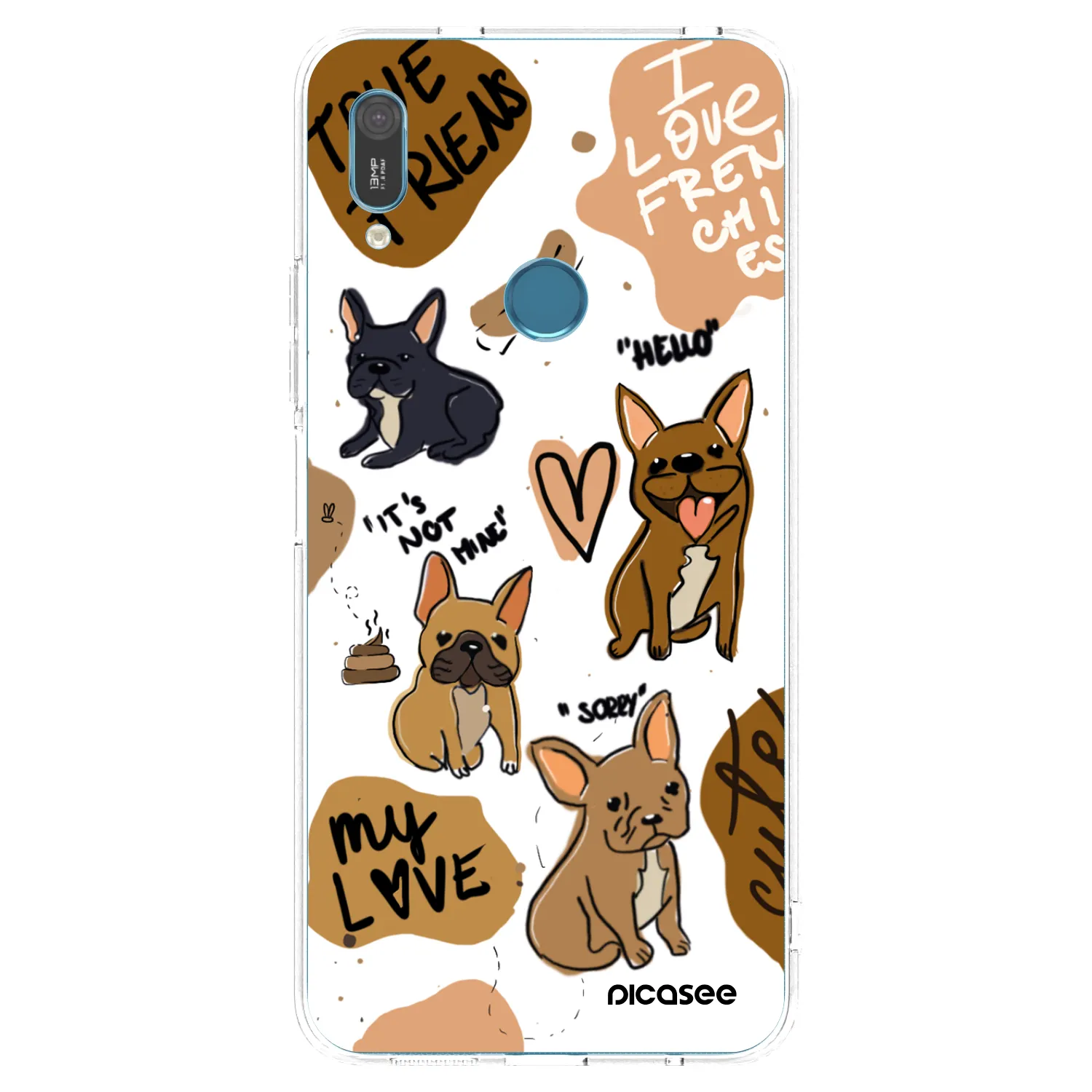 Picasee átlátszó szilikon tok az alábbi mobiltelefonokra Huawei Y6 2019 - Frenchies
