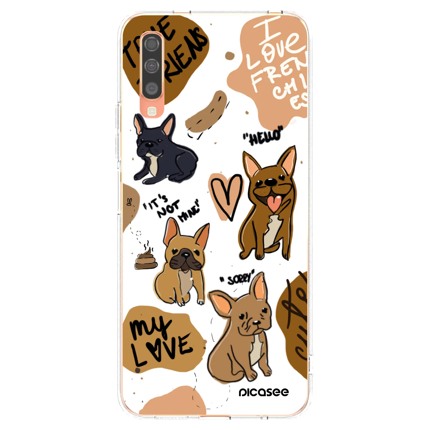 Picasee átlátszó szilikon tok az alábbi mobiltelefonokra Samsung Galaxy A70 A705F - Frenchies