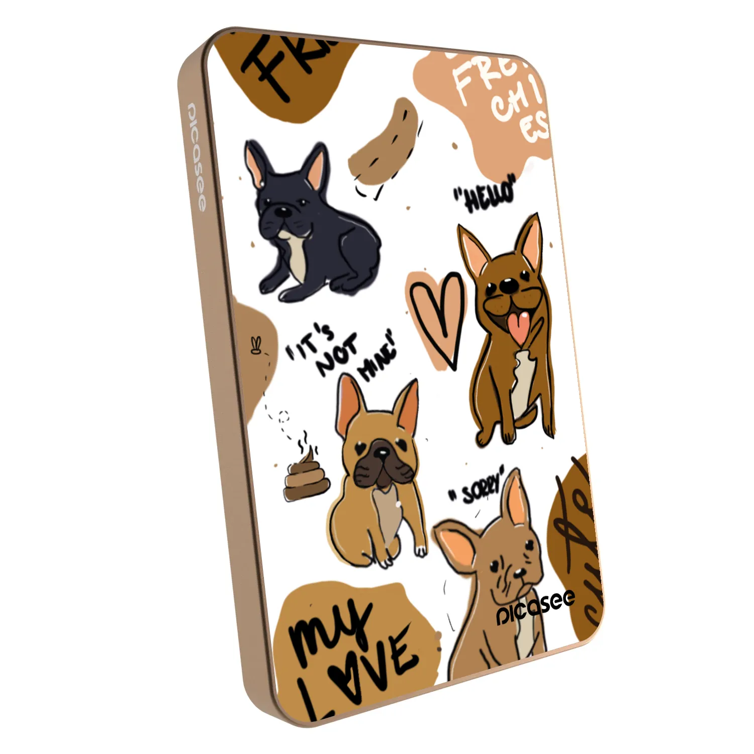 Picasee Powerbank MagSafe 5 000 mAh Aranysárga - Frenchies