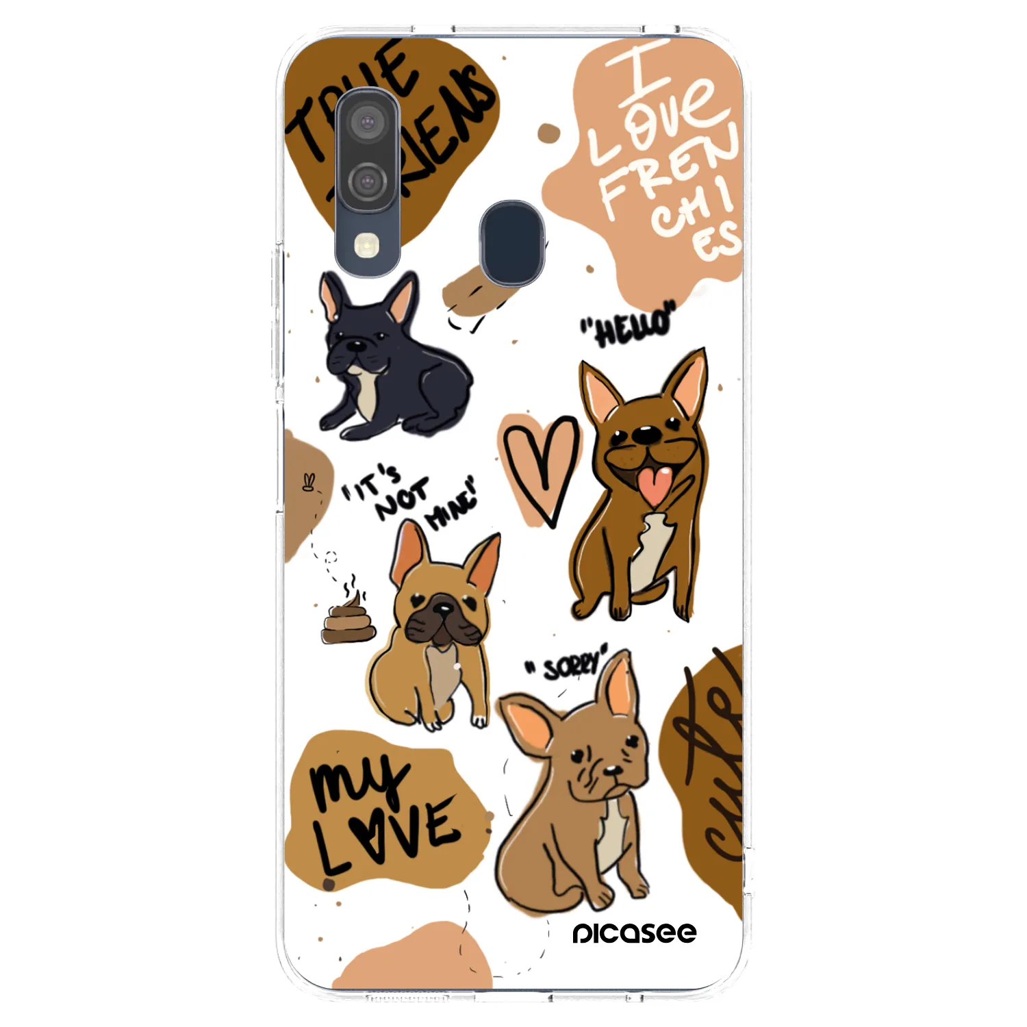 Picasee átlátszó szilikon tok az alábbi mobiltelefonokra Samsung Galaxy A40 A405F - Frenchies