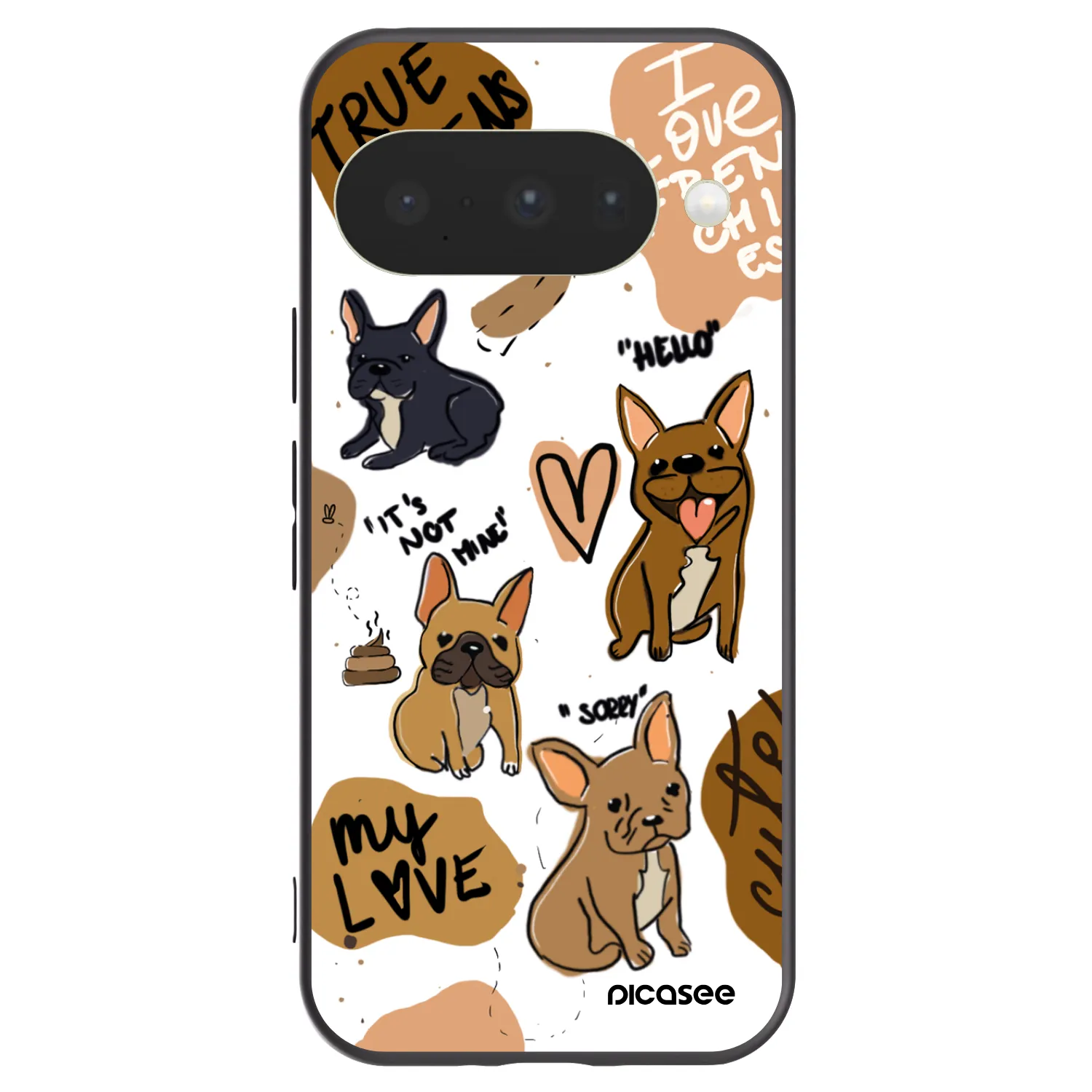 Picasee fekete szilikon tok az alábbi mobiltelefonokra Google Pixel 10 - Frenchies