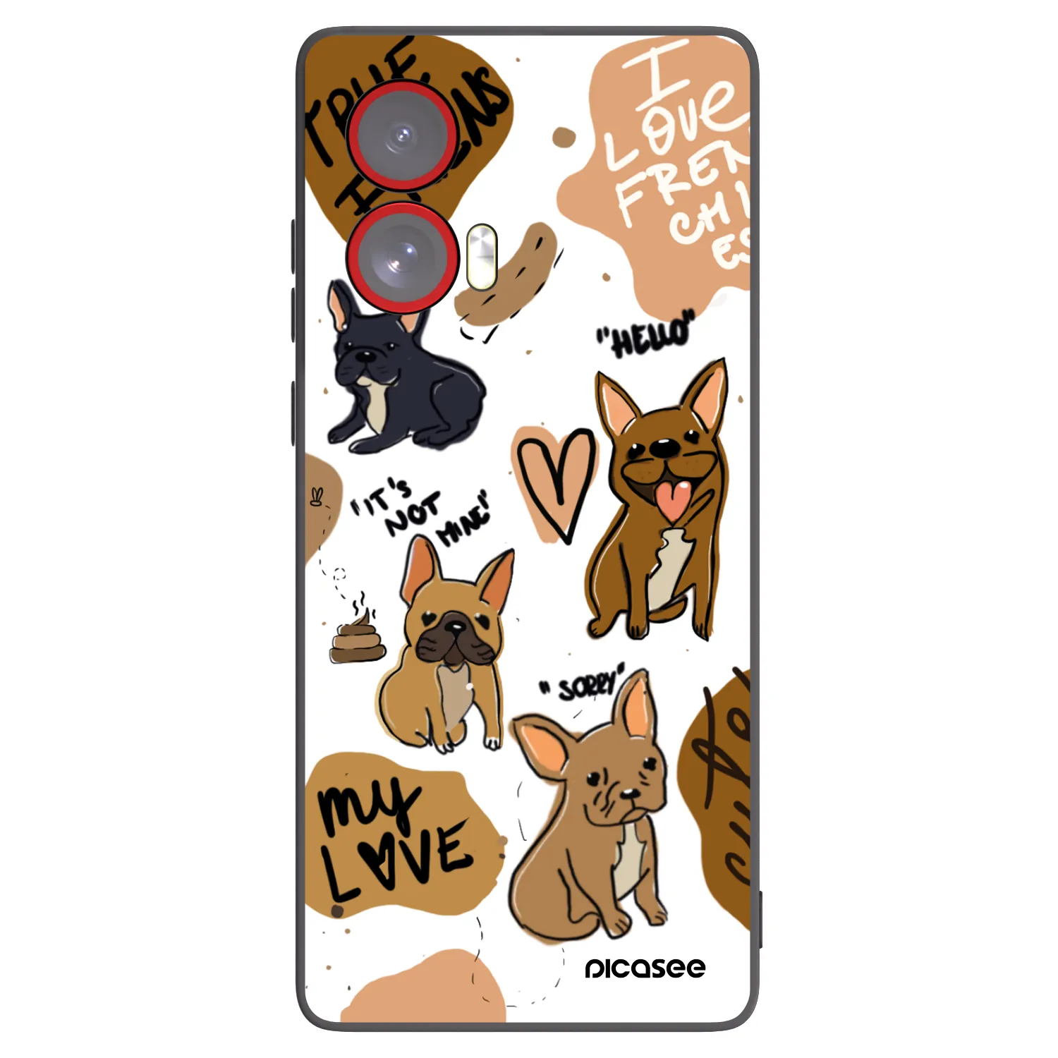 Picasee fekete szilikon tok az alábbi mobiltelefonokra Motorola Edge 50 Fusion - Frenchies