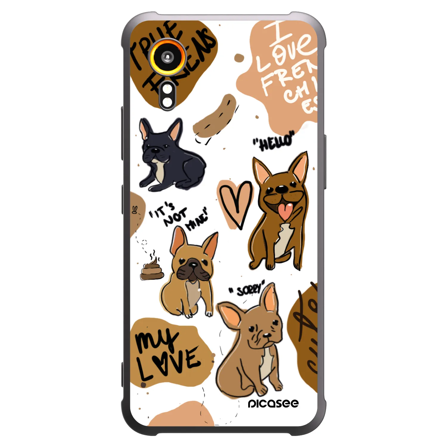 Picasee fekete szilikon tok az alábbi mobiltelefonokra Samsung Galaxy Xcover 7 - Frenchies