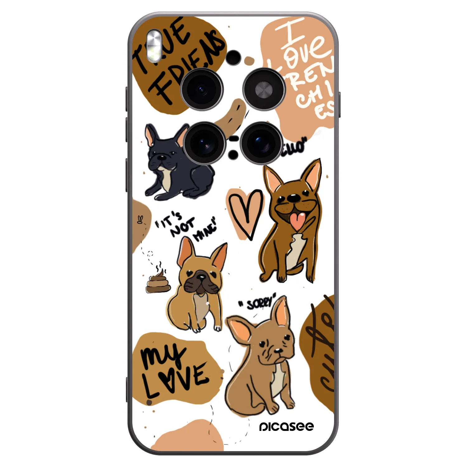 Picasee fekete szilikon tok az alábbi mobiltelefonokra Vivo X300 Pro - Frenchies