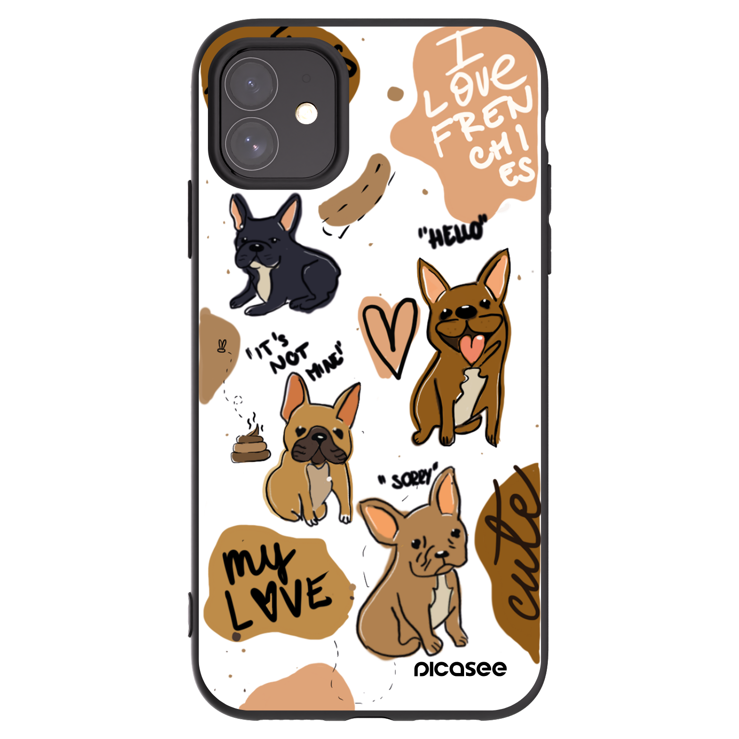 Picasee fekete szilikon tok az alábbi mobiltelefonokra Apple iPhone 11 - Frenchies