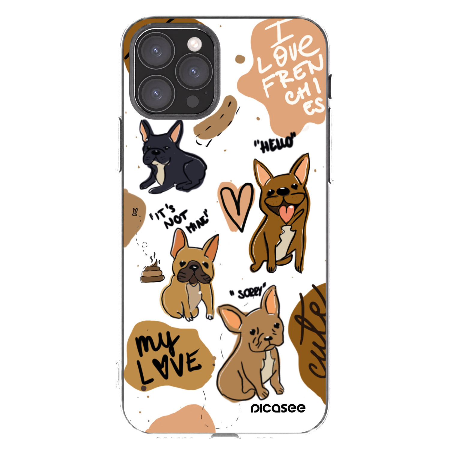 Picasee átlátszó szilikon tok az alábbi mobiltelefonokra Apple iPhone 11 Pro - Frenchies