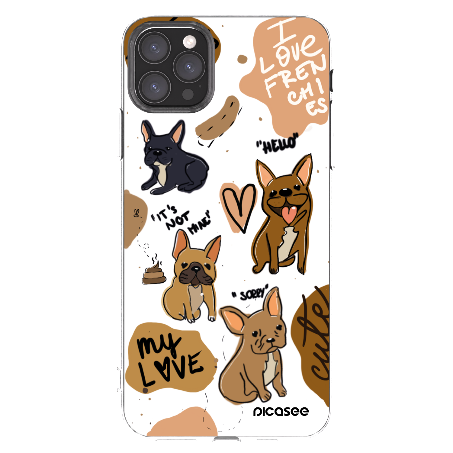 Picasee átlátszó szilikon tok az alábbi mobiltelefonokra Apple iPhone 11 Pro Max - Frenchies