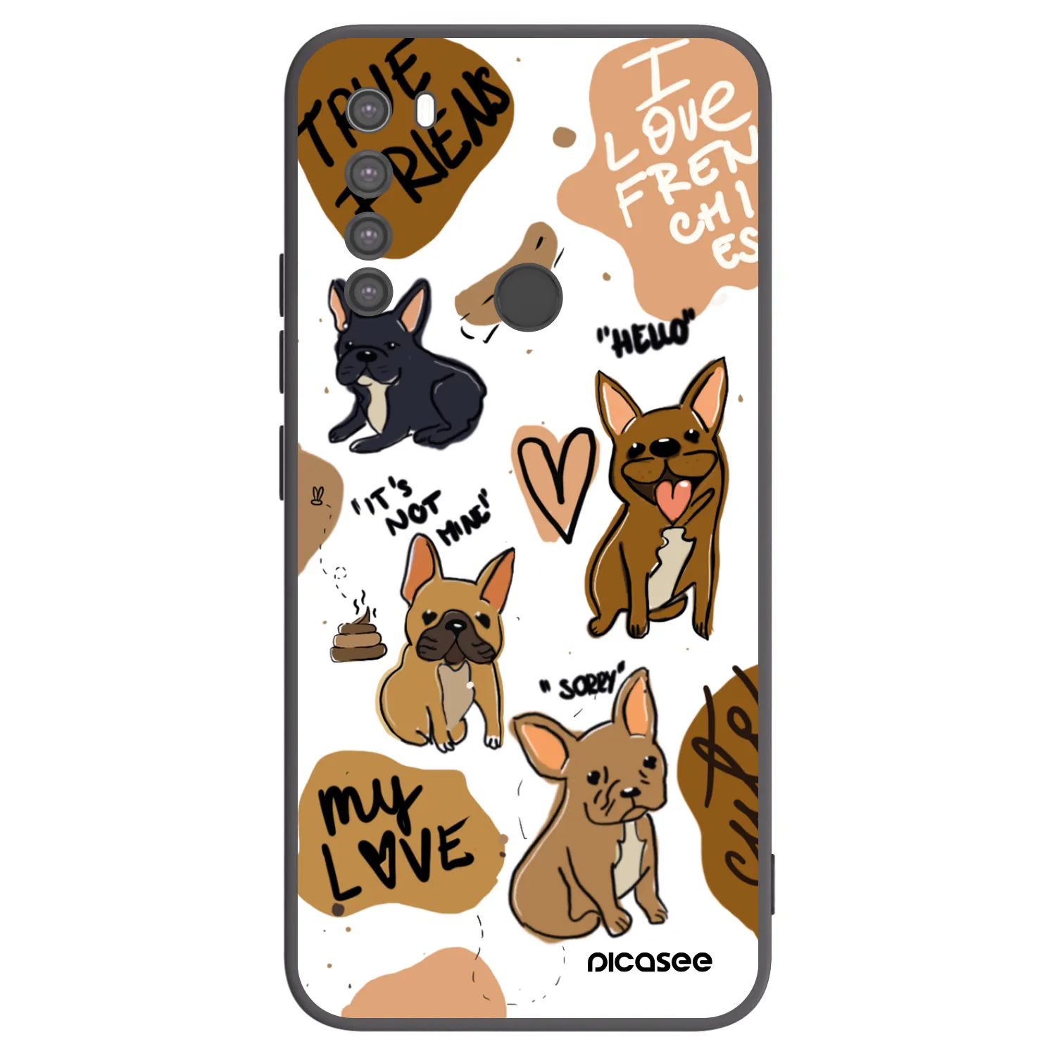 Picasee fekete szilikon tok az alábbi mobiltelefonokra Xiaomi Redmi Note 8 - Frenchies